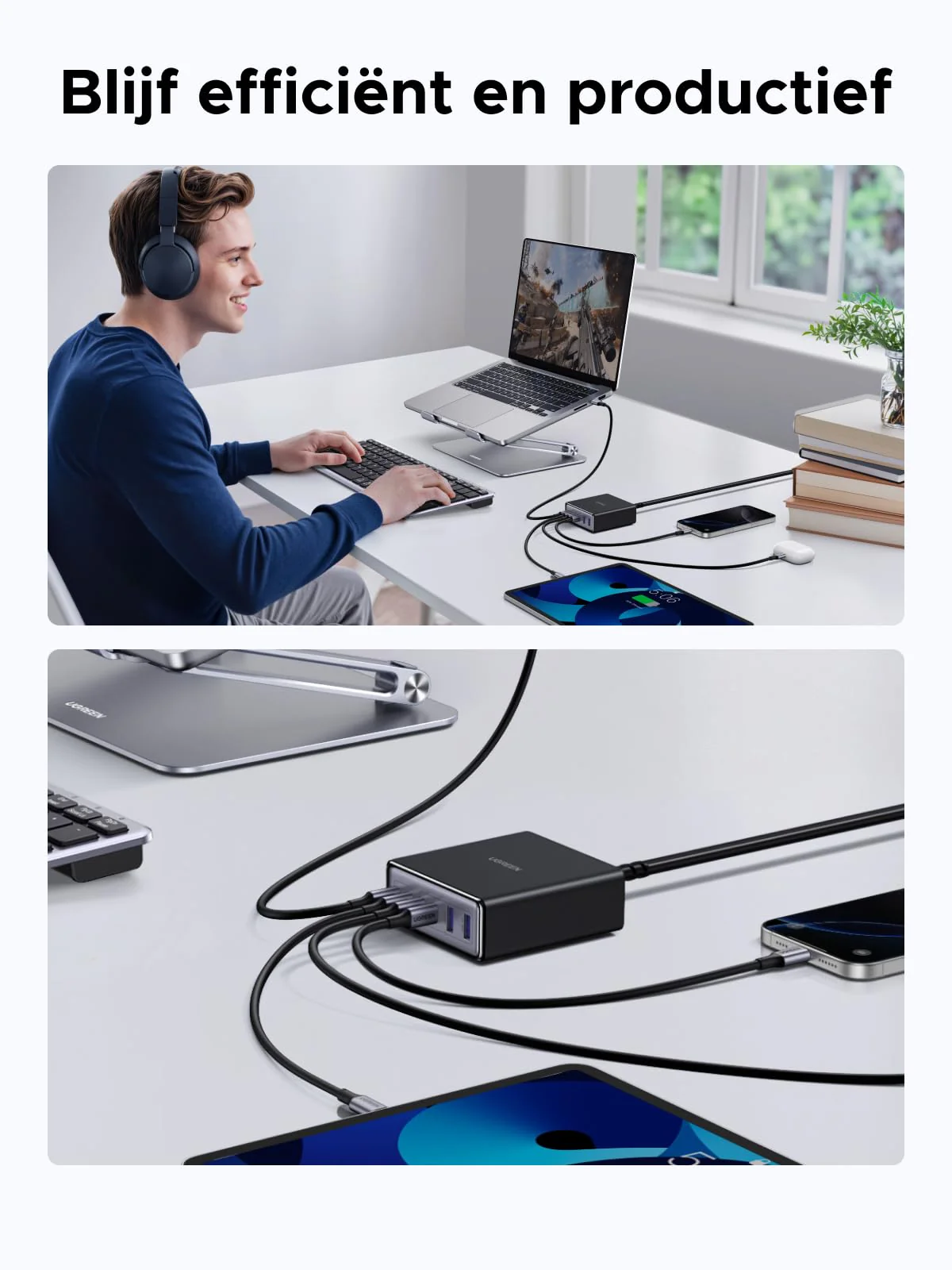 UGREEN 100W GaN Oplaadstation (6-Poorts, 65W snelladen) - Image 8