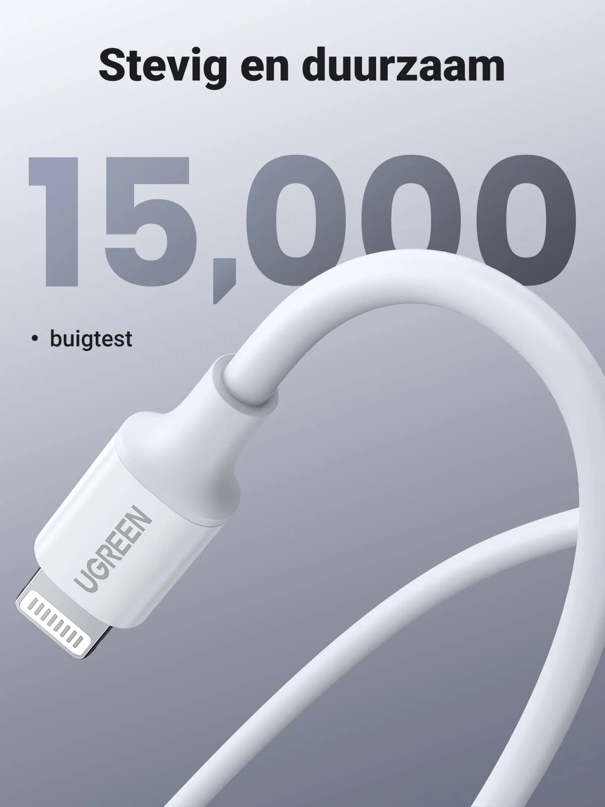 UGREEN USB C naar Lightning Oplaadkabel Wit MFi Lightning USB C Kabel PD 3.0 (1M) - Image 5