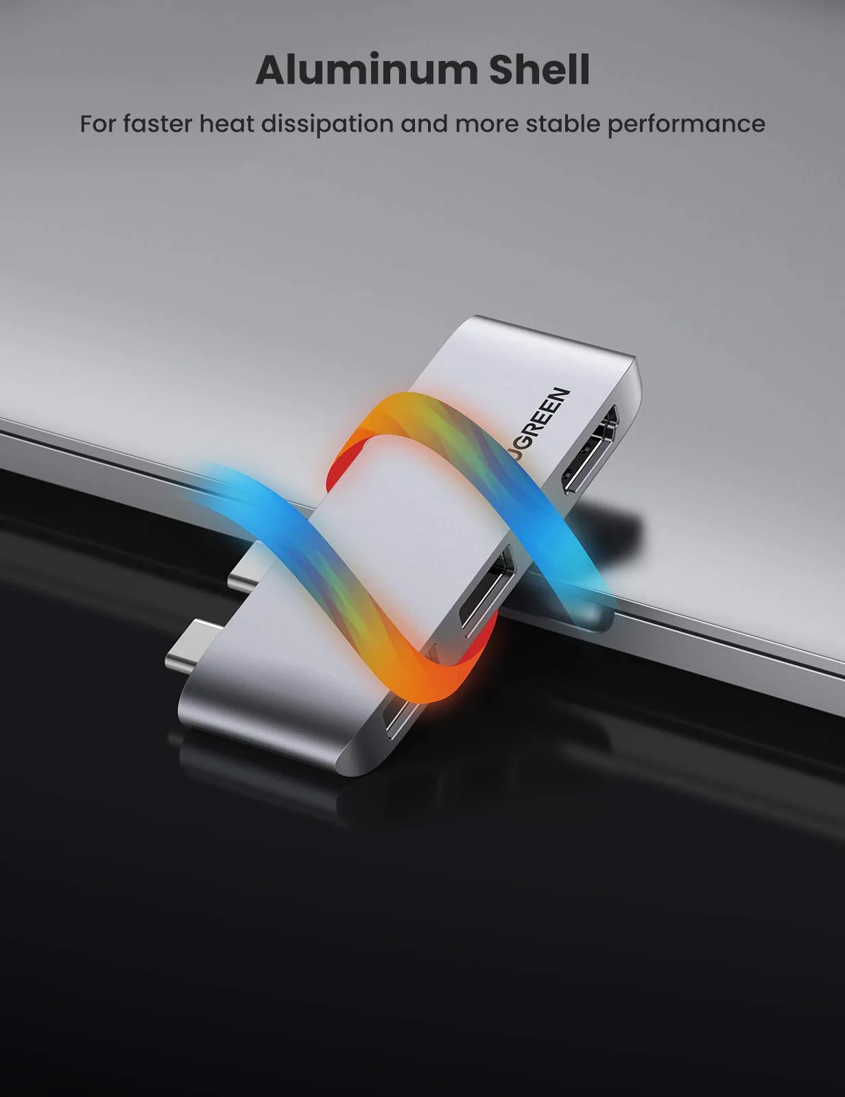 UGREEN USB C Hub 3 in 2 till HDMI 4K 60Hz Adapter, USB 3.1 Gen 2 10Gbps - Image 7