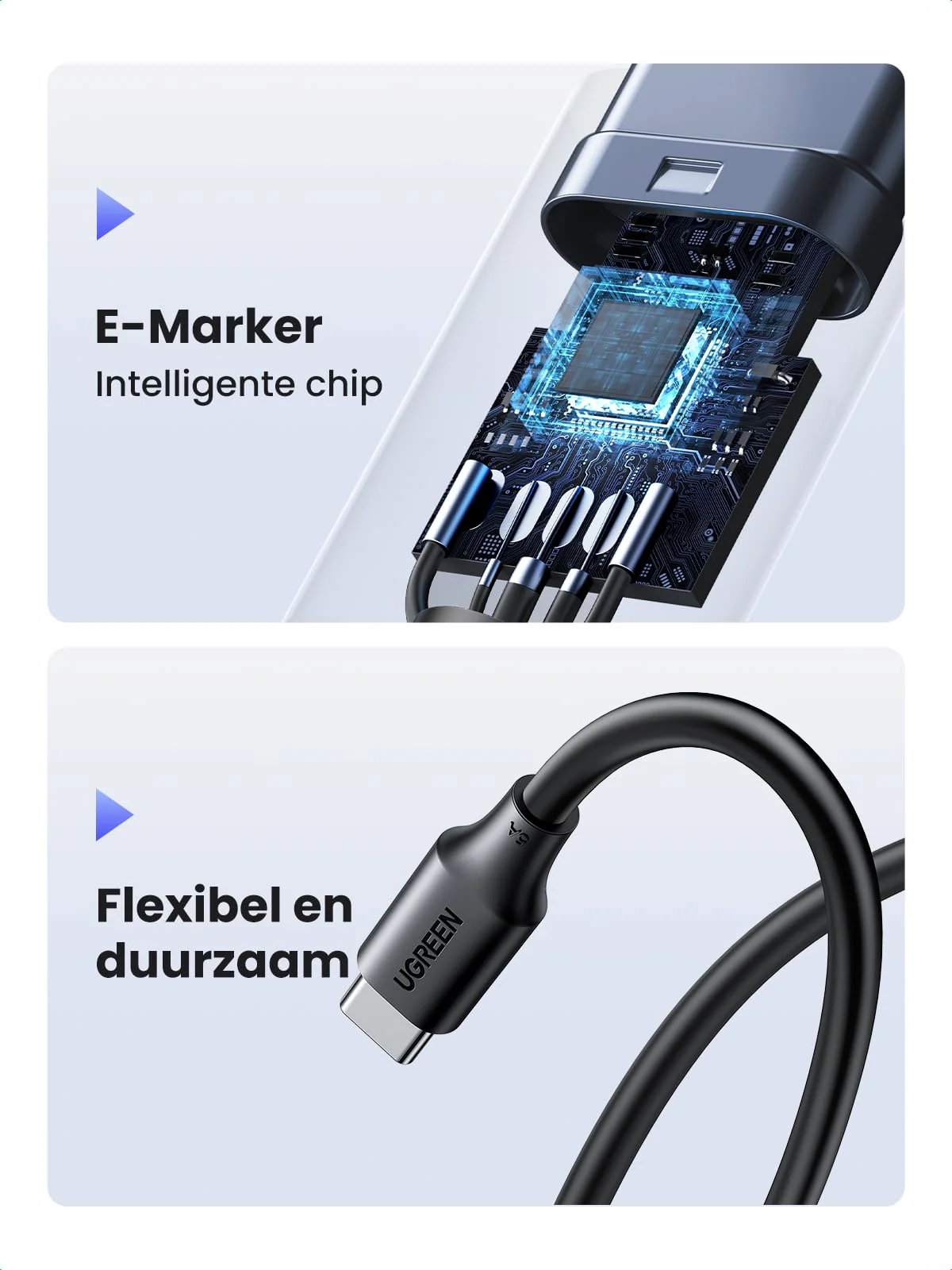 UGREEN USB C Kabel 100W 2st Oplaadkabel USB C naar USB C 5A/20V PD 3.0 PPS compatibel met iPhone 15, M2 MacBook Pro/Air, iPad Pro 12.9 iPad Air 5 Galaxy S23 Ultra Pixel 7 Pro Steam Deck enz. (1m) - Image 5