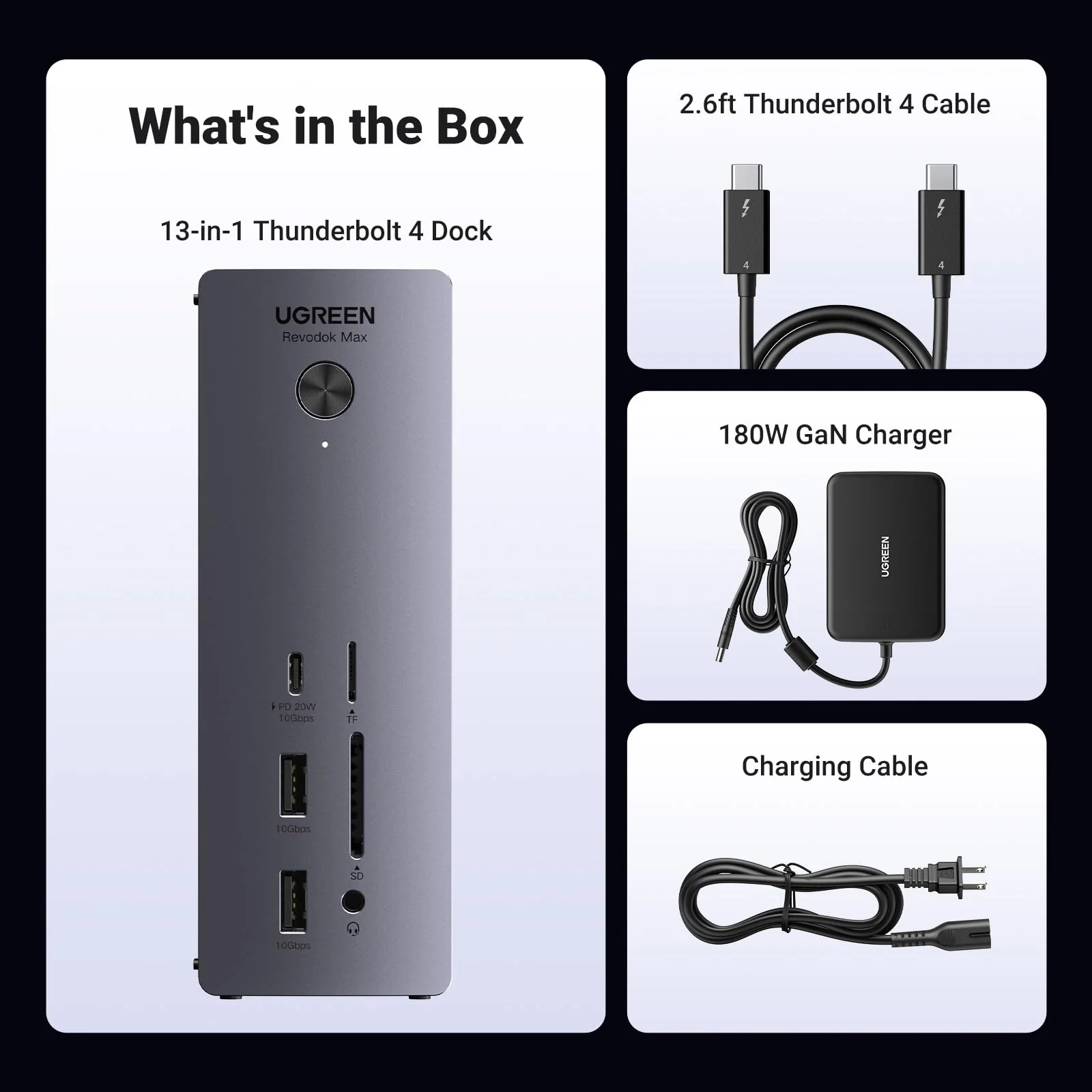 UGREEN Revodok Max 213 13-in-1 dockingstation Thunderbolt 4 Dock 40Gbps (dubbel 4K bij 60 Hz enkel 8K-scherm) - Image 8