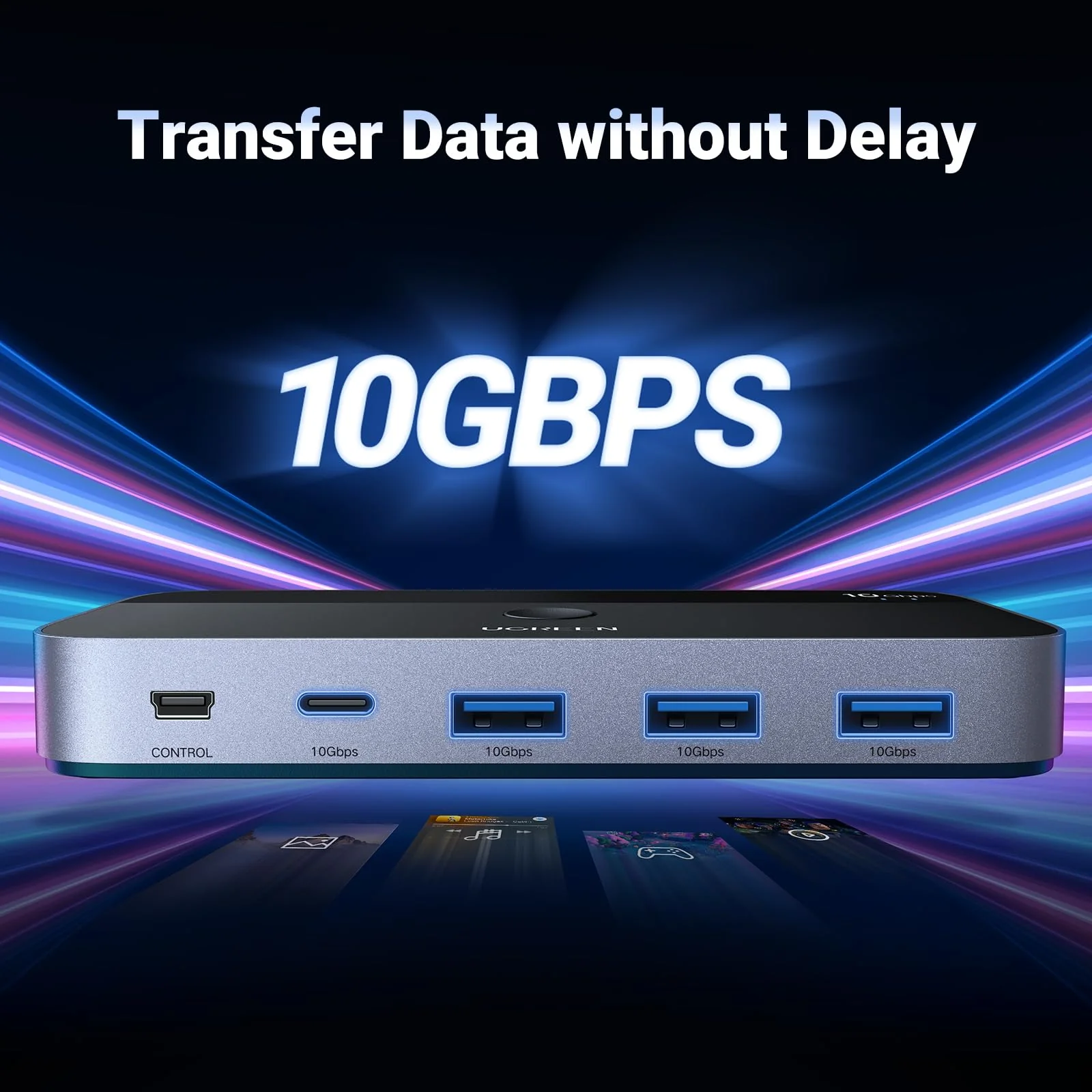 UGREEN USB Switch 2PC 10Gbps USB 3.2 Switcher 2 in 4 Out USB C Schakelaar - Image 3
