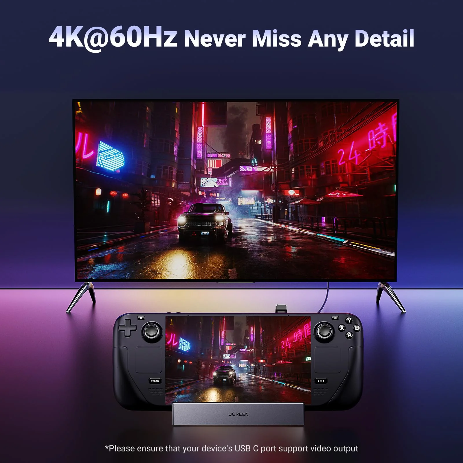 UGREEN Steam Deck Dock 9-in-1 dockingstation 4K@60Hz HDMI 10Gbps USB-poorten Verstelbare standaard Compatibel met Steam Deck OLED - Image 3