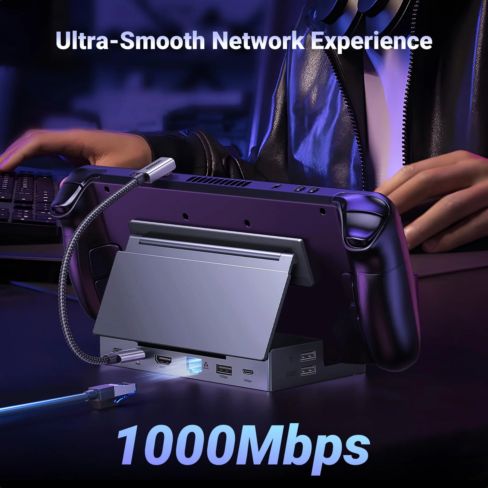 UGREEN Steam Deck Dock 9-in-1 dockingstation 4K@60Hz HDMI 10Gbps USB-poorten Verstelbare standaard Compatibel met Steam Deck OLED - Image 6