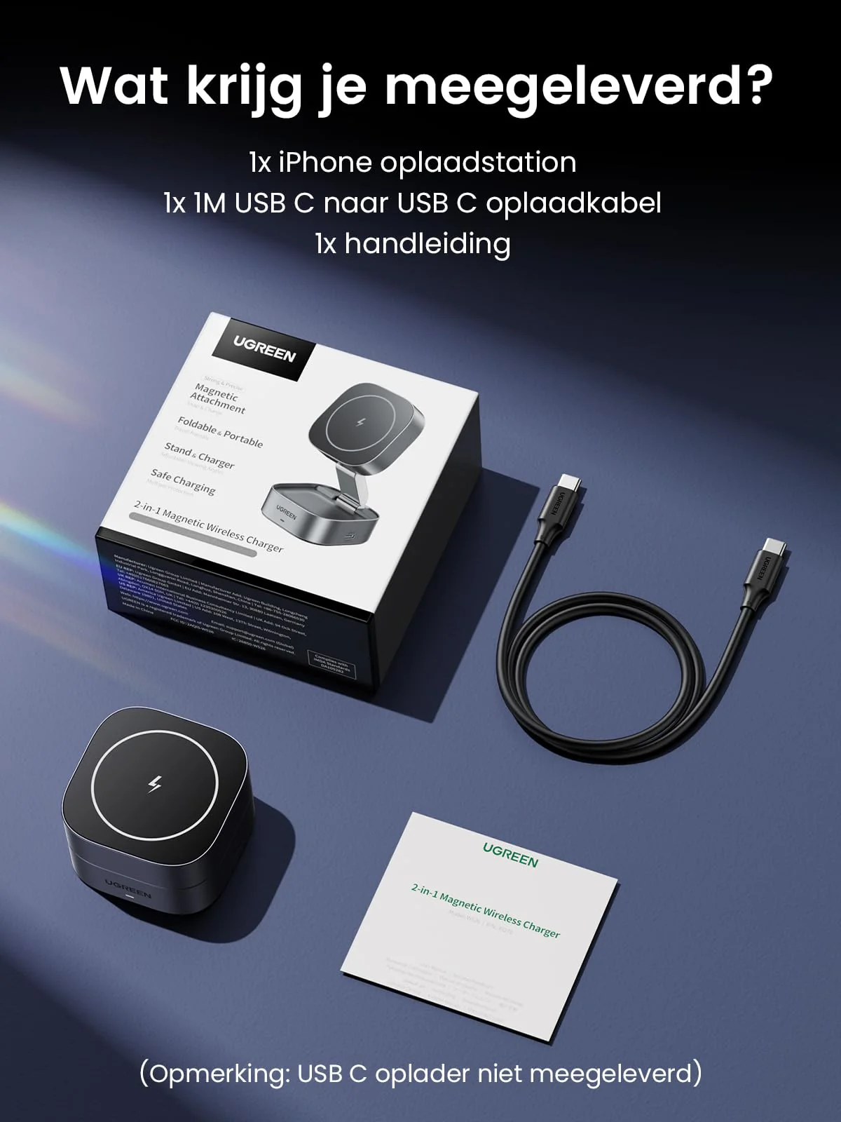 UGREEN 2-in-1 15W Qi Draadloze Oplader - Image 8
