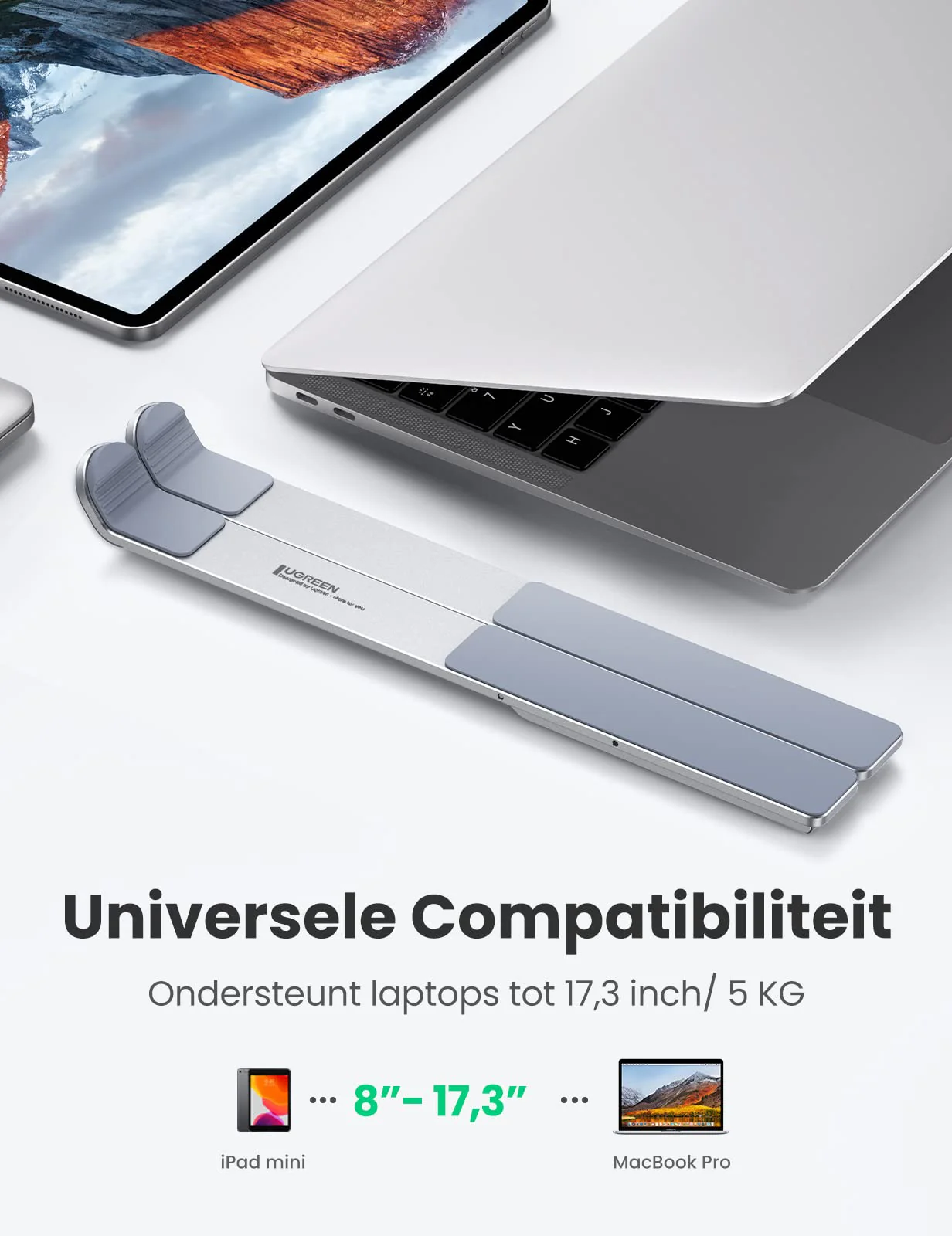 UGREEN Laptop Standaard Draagbare Aluminium Laptop Stand Opvouwbaar 5 Niveaus - Image 6