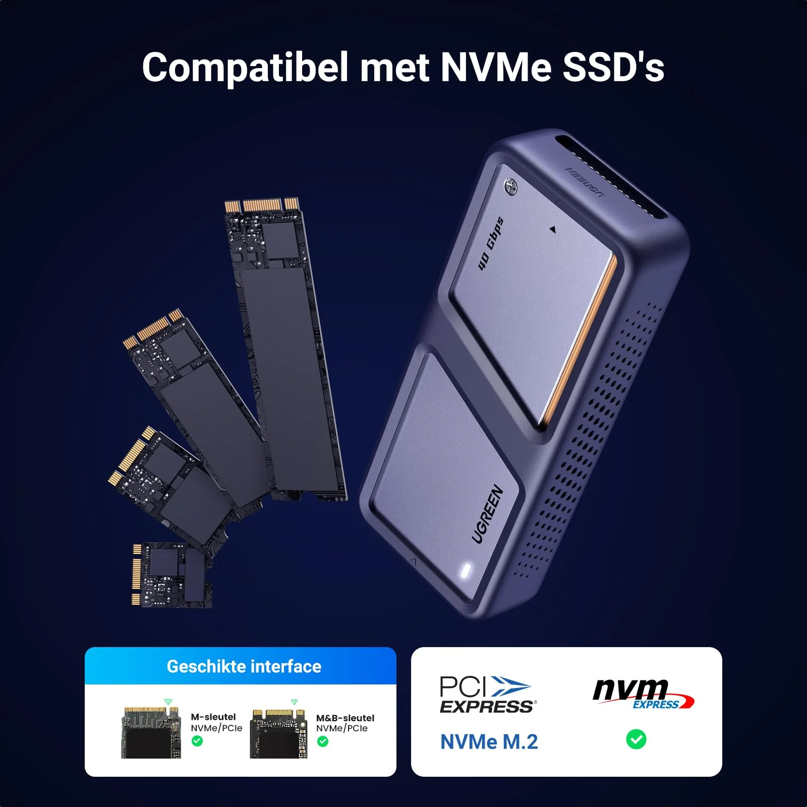 UGREEN M.2 NVMe SSD-behuizing met USB4 40Gbps en actieve koeling - Image 4
