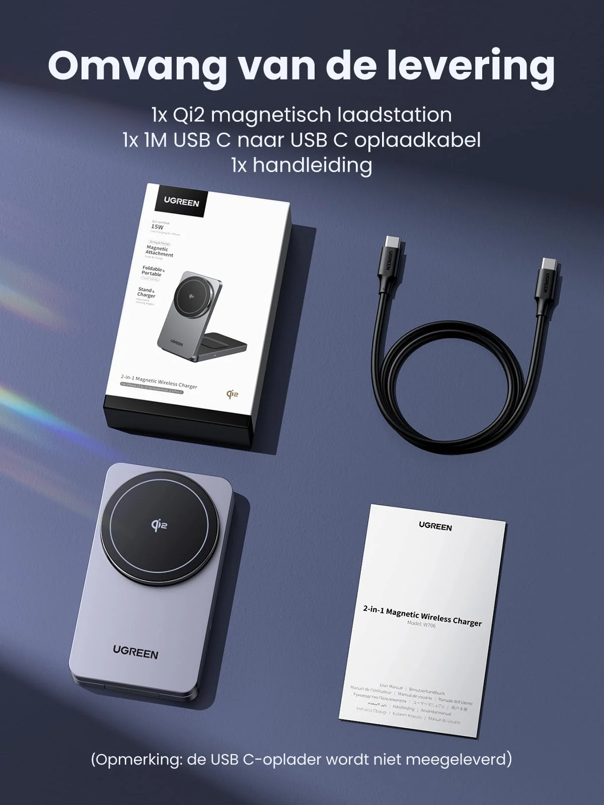 UGREEN MagFlow Qi2 15W Magnetisch Oplaadstation 2-in-1 - Image 8