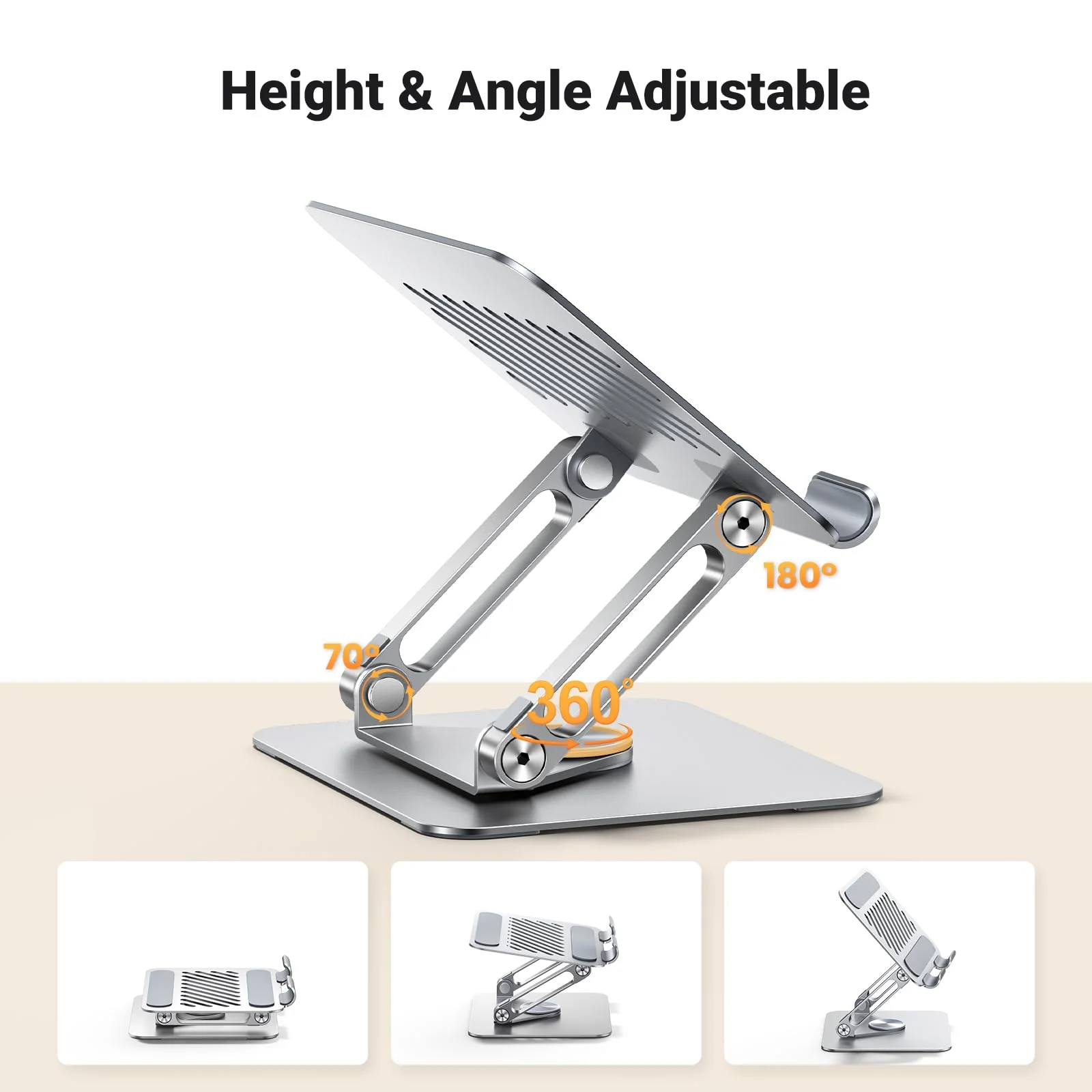 UGREEN Tabletstandaard 360° draaibaar in hoogte verstelbaar, tablethouder, iPad-standaard compatibel met iPad 10e 10,9 iPad Pro/Air 13 11 12,9 iPad Mini 7 Galaxy iPhone 16 Alle apparaten van 4-13 inch - Image 4