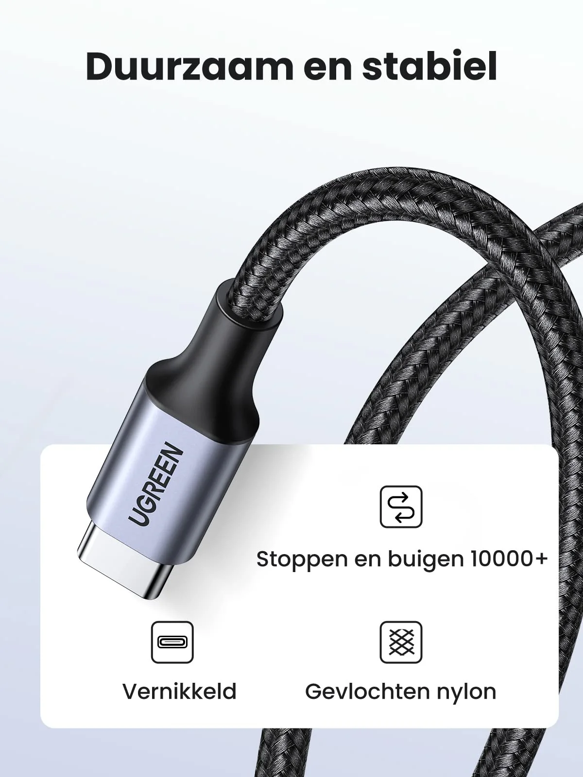 UGREEN USB C naar USB C Kabel 2 Stuk 60W PD 3.0 PPS USB C Oplaadkabel 2 Pak (1M) - Image 5