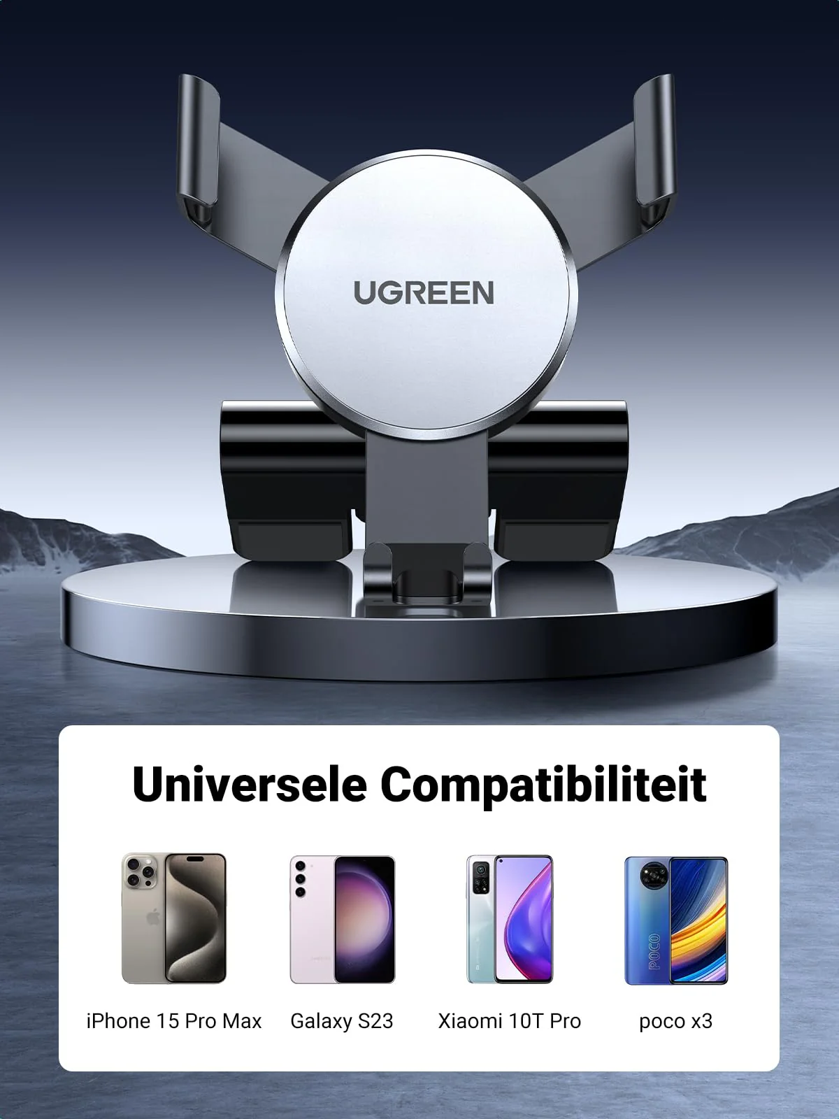 UGREEN CD Sleuf Auto Telefoonhouder Zwaartekracht Auto Houder - Image 7