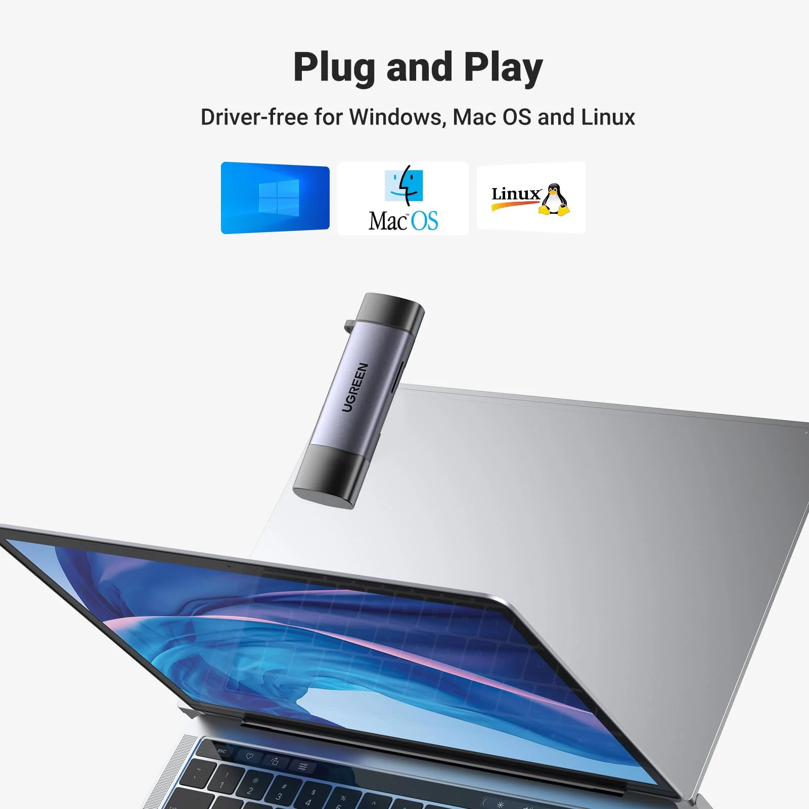 UGREEN USB 3.0 en USB C kaartlezer USB 2-in-1 TF en SD Externe Geheugenkaartlezers USB OTG Geheugenkaart - Image 7