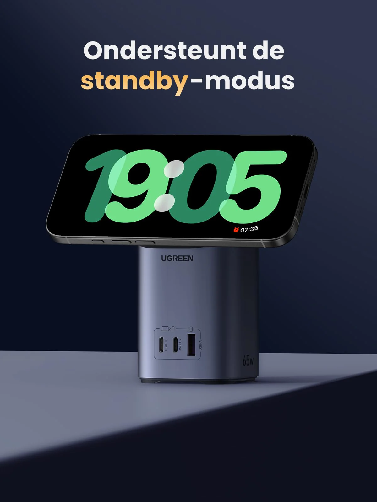 UGREEN Nexode 65W 4-in-1 GaN Oplader met Qi2 Draadloos Opladen - Image 6