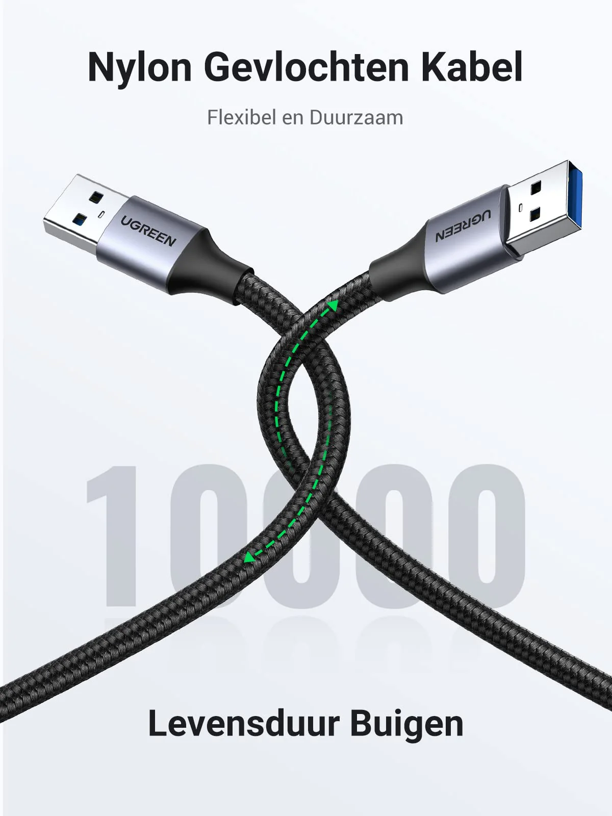 UGREEN USB 3.0 A naar USB 3.0 A 5Gbps Data Overdracht Kabel (1M) - Image 6