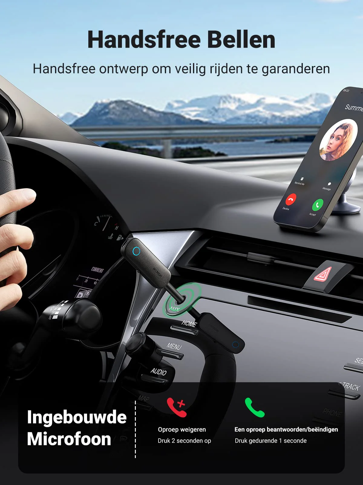 UGREEN Bluetooth 5.0 Zender 2-in-1 Ontvanger met 3,5mm Aansluiting en Ingebouwde voor Auto Microfoon - Image 4