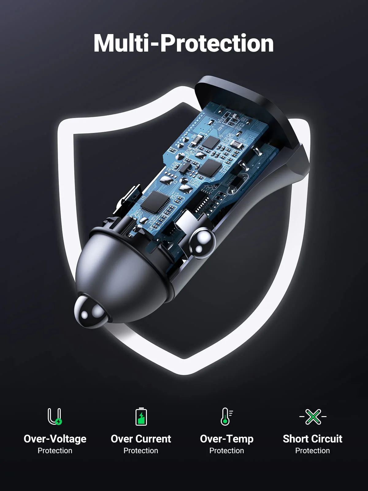 UGREEN 30W 2-in-1 Autolader met 1M USB C Kabel - Image 6