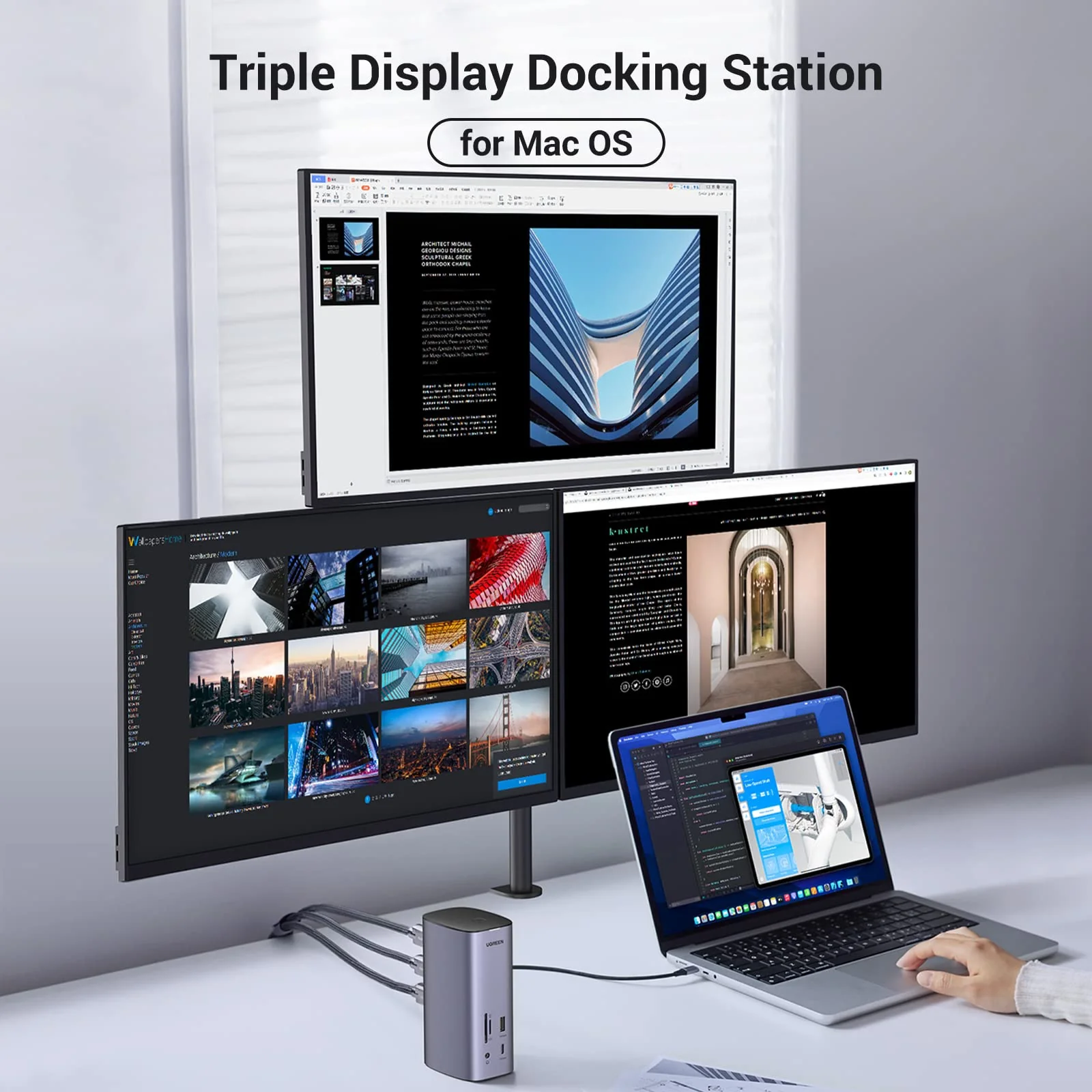 UGREEN 12-in-1 USB C Docking Station - Drievoudige Weergave - Image 3