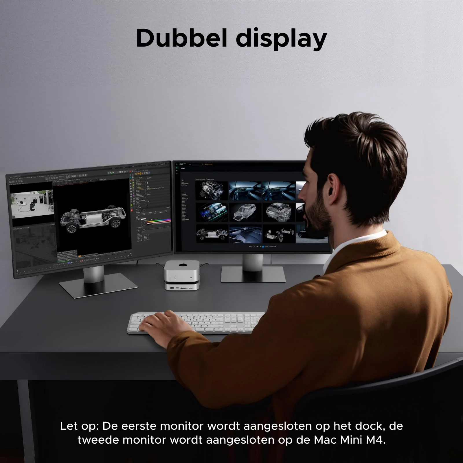 UGREEN Mac Mini M4 Dock met dubbele 4K DisplayPort, 10Gbps USB en NVMe-slot - Image 3