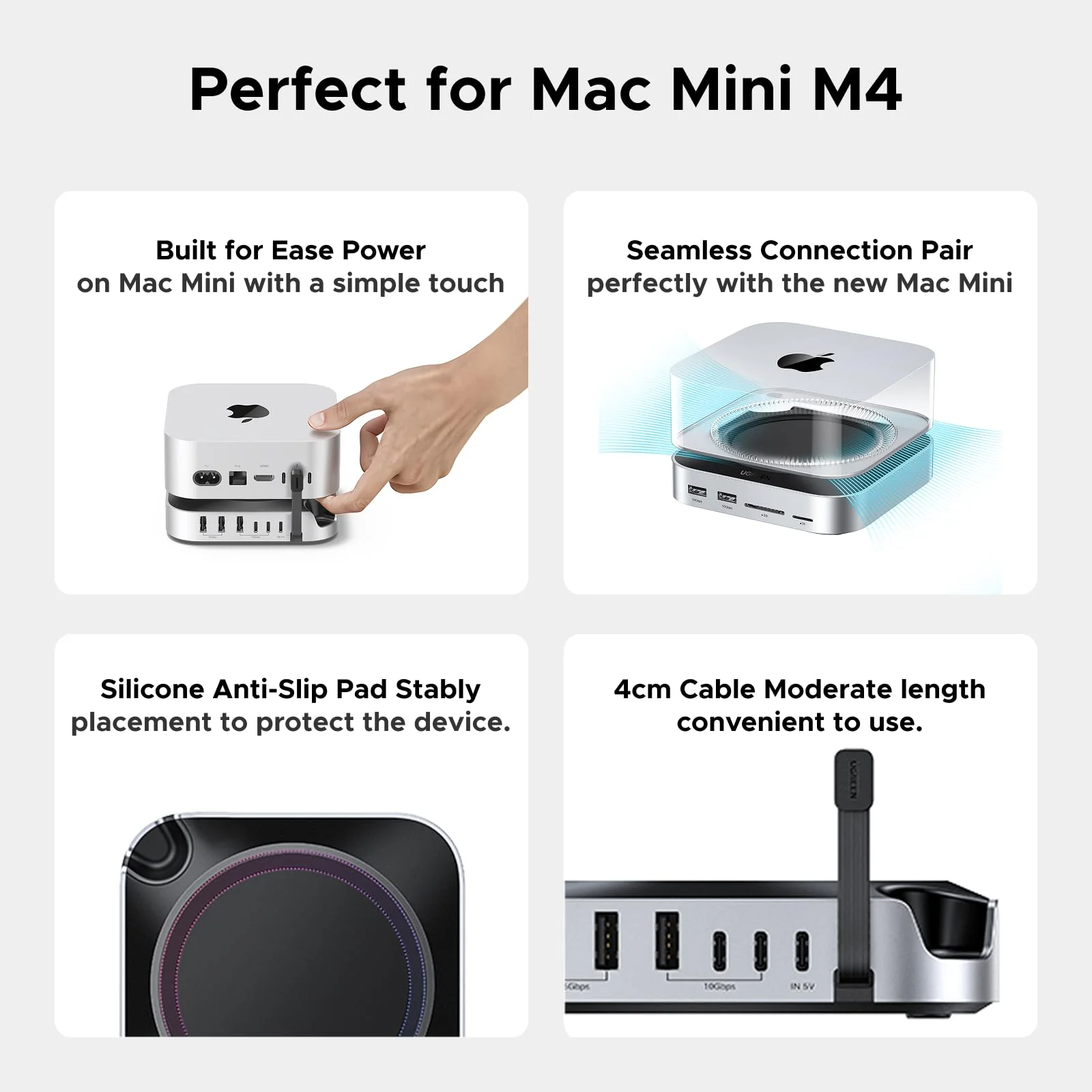 UGREEN Mac Mini M4 Hub & Stand met NVMe SSD-behuizing 8TB Max - Image 6