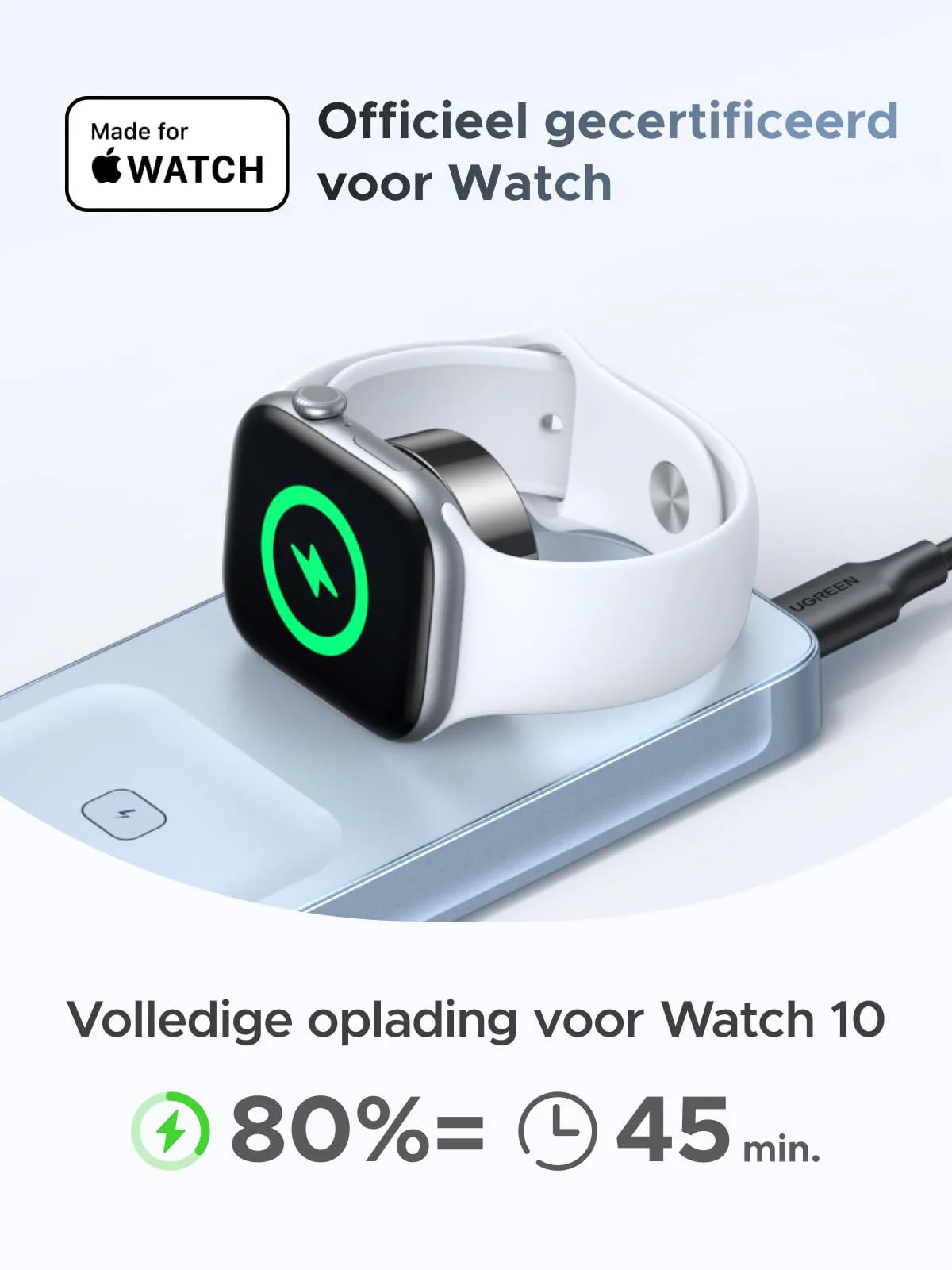 UGREEN MagFlow 3-in-1 Magnetische Draadloze Oplader 25W (MagSafe compatible) - Image 4