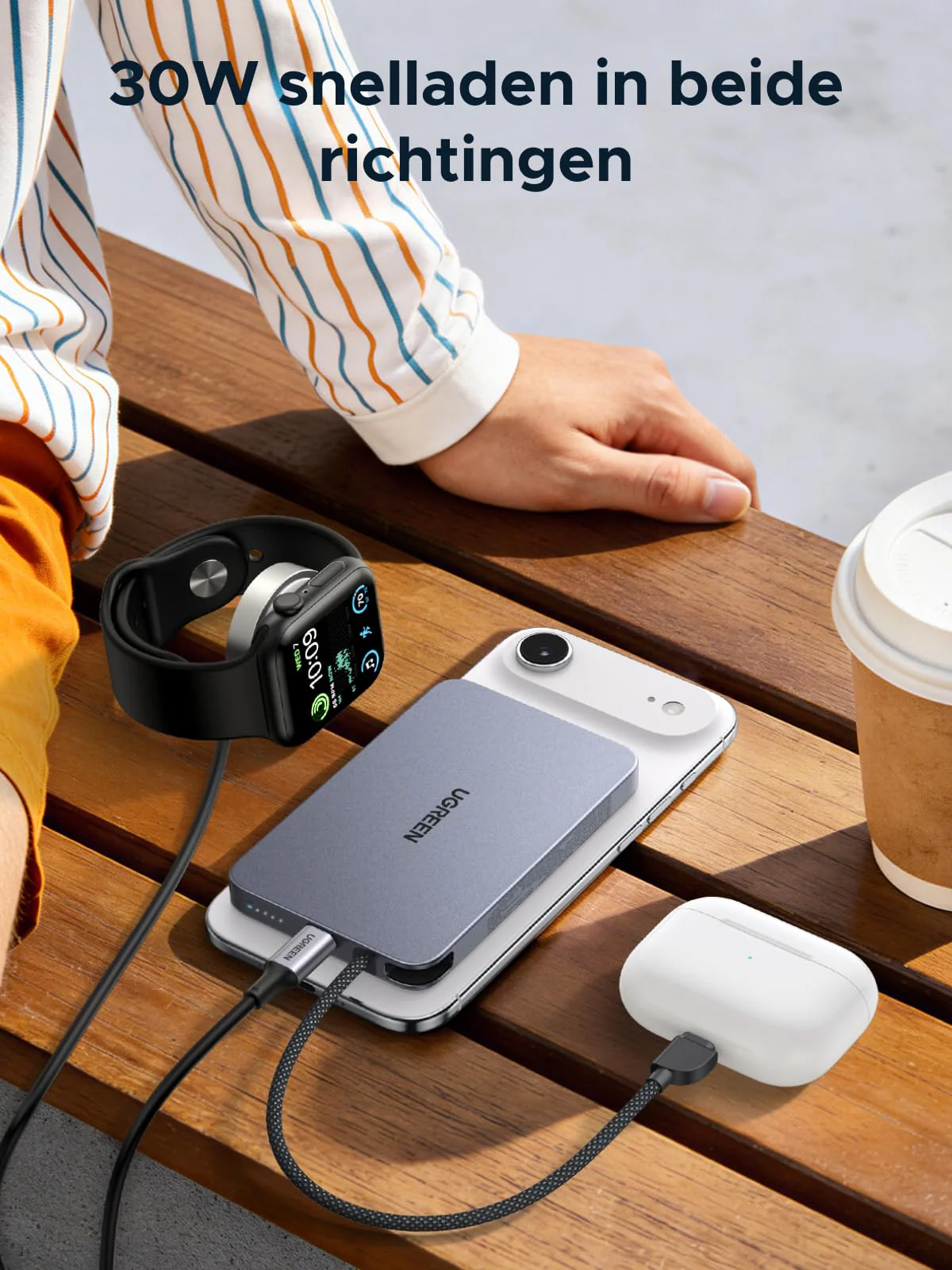 UGREEN MagFlow Air Magnetische Powerbank (10000mAh, Qi2 15W) - Image 5