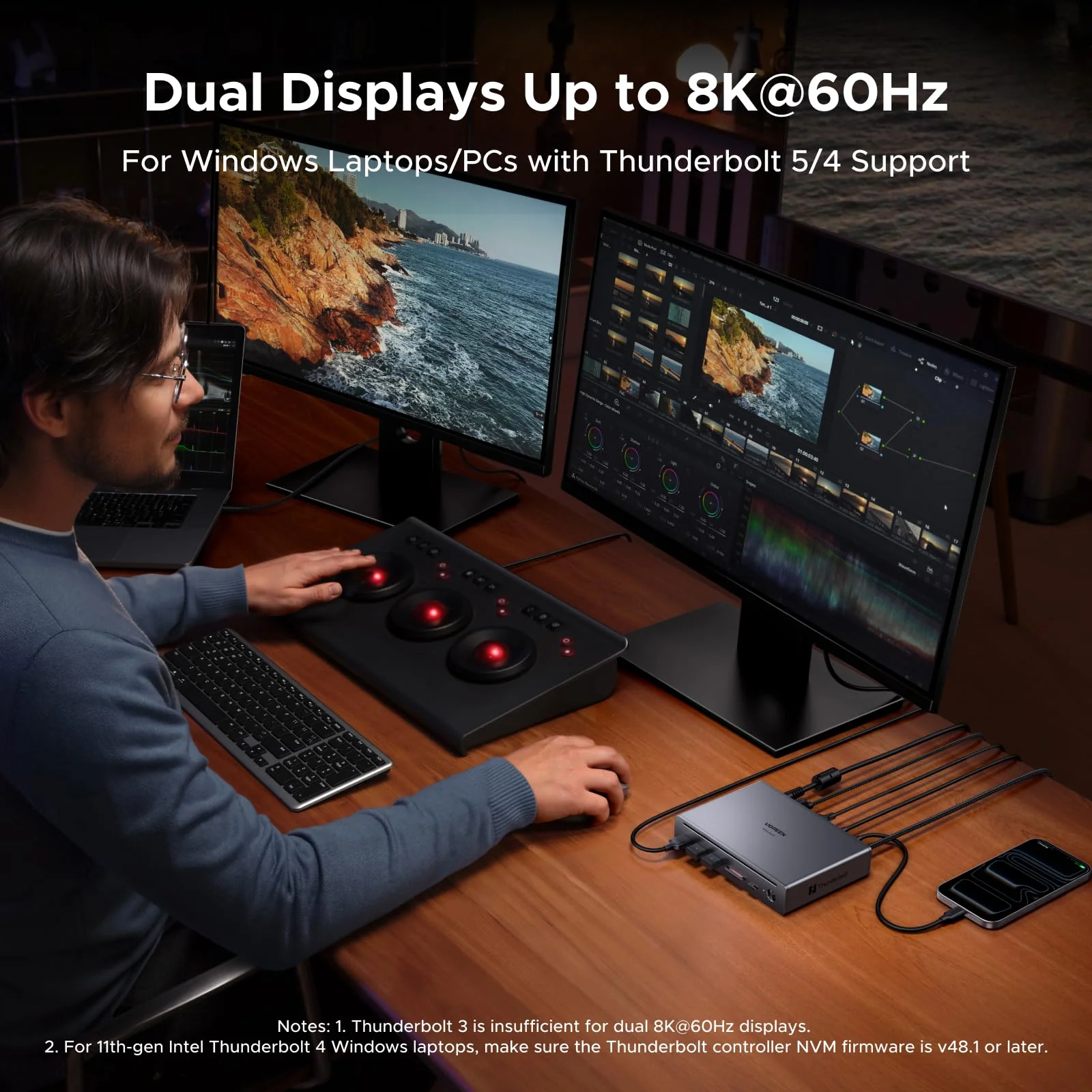 UGREEN Maxidok 10-in-1 Thunderbolt™ 5 Dockingstation met Gigabit Ethernet – Dual 6K/8K-display voor Mac & Windows - Image 4
