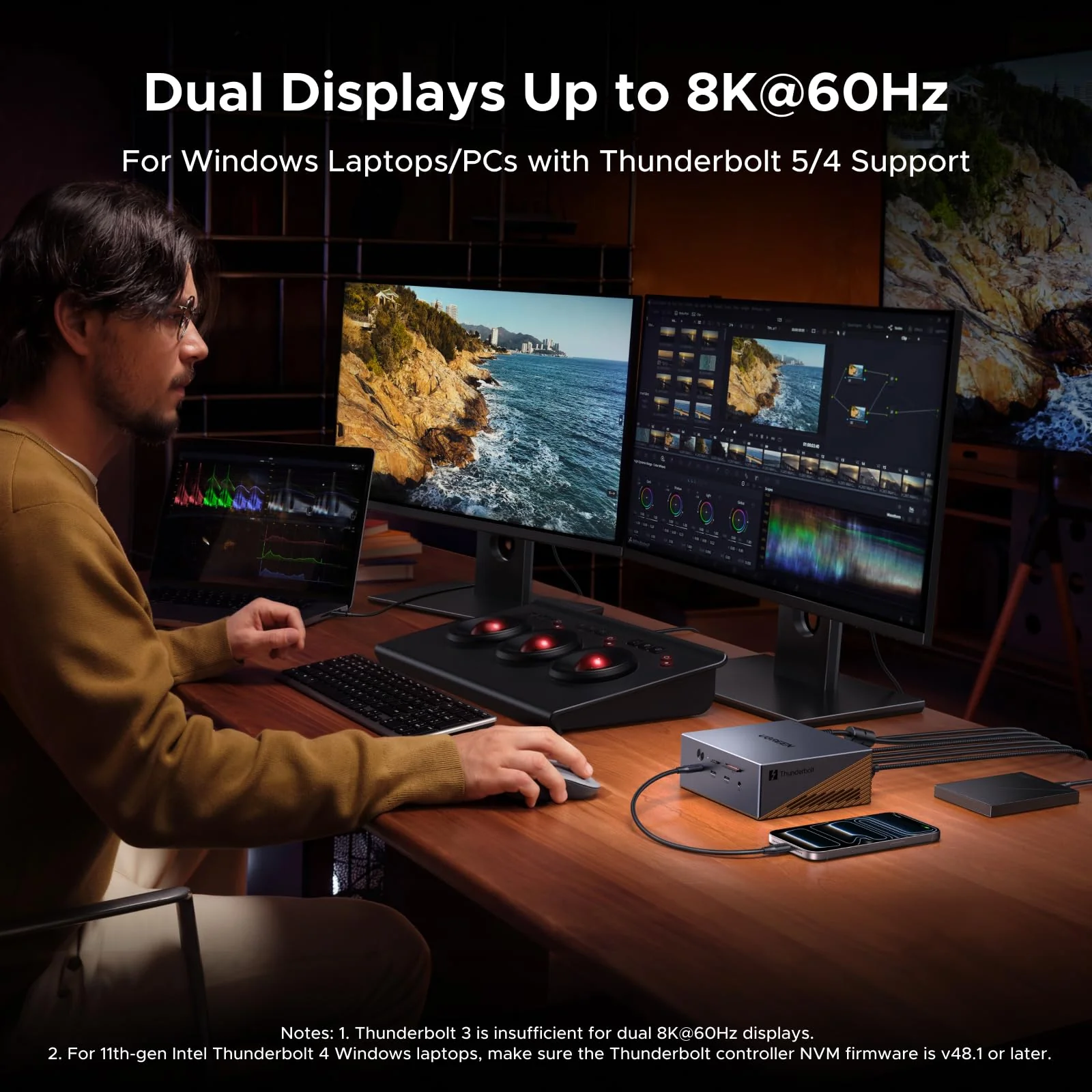 UGREEN Maxidok 17-in-1 Thunderbolt™ 5 Dockingstation – 8TB, Dual 6K/8K-display voor Mac & Windows - Image 5