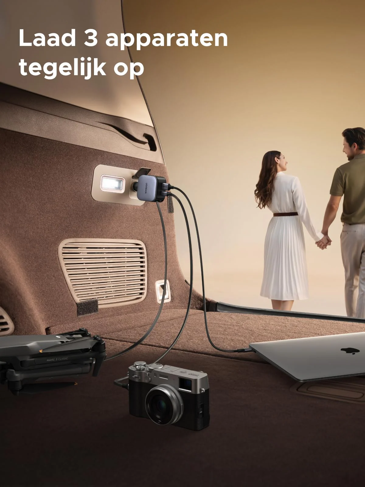 UGREEN Nexode Autolader 90W met Retractable USB-C-kabel - Image 6