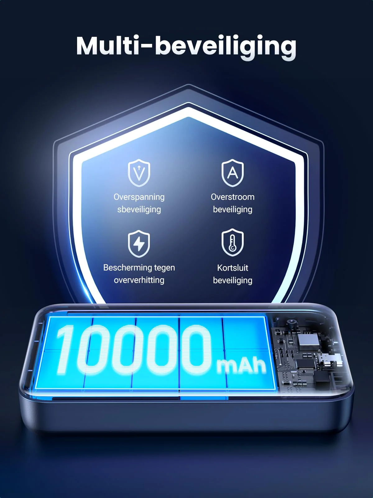 UGREEN Nexode draadloze powerbank 10000 mAh magnetische powerbank met USB-C snellaadfunctie, draadloze externe batterij MagSafe - Image 6