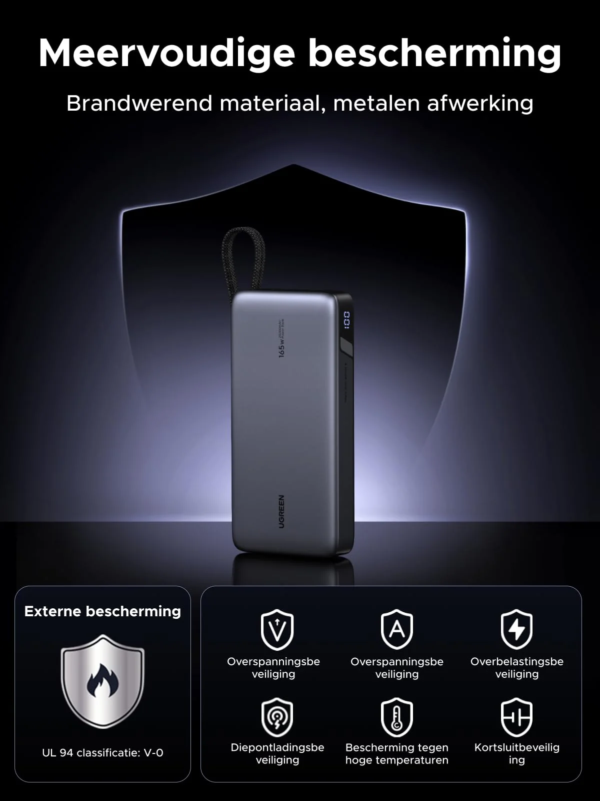 UGREEN Nexode Powerbank 25000mAh 165W met PD3.1 en dubbele USB-C-kabels - Image 9