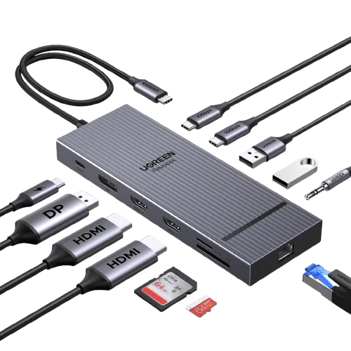 UGREEN Revodok Pro Dockingstation (drievoudige weergave, 4K@60Hz + 4K@120Hz, 100W PD)