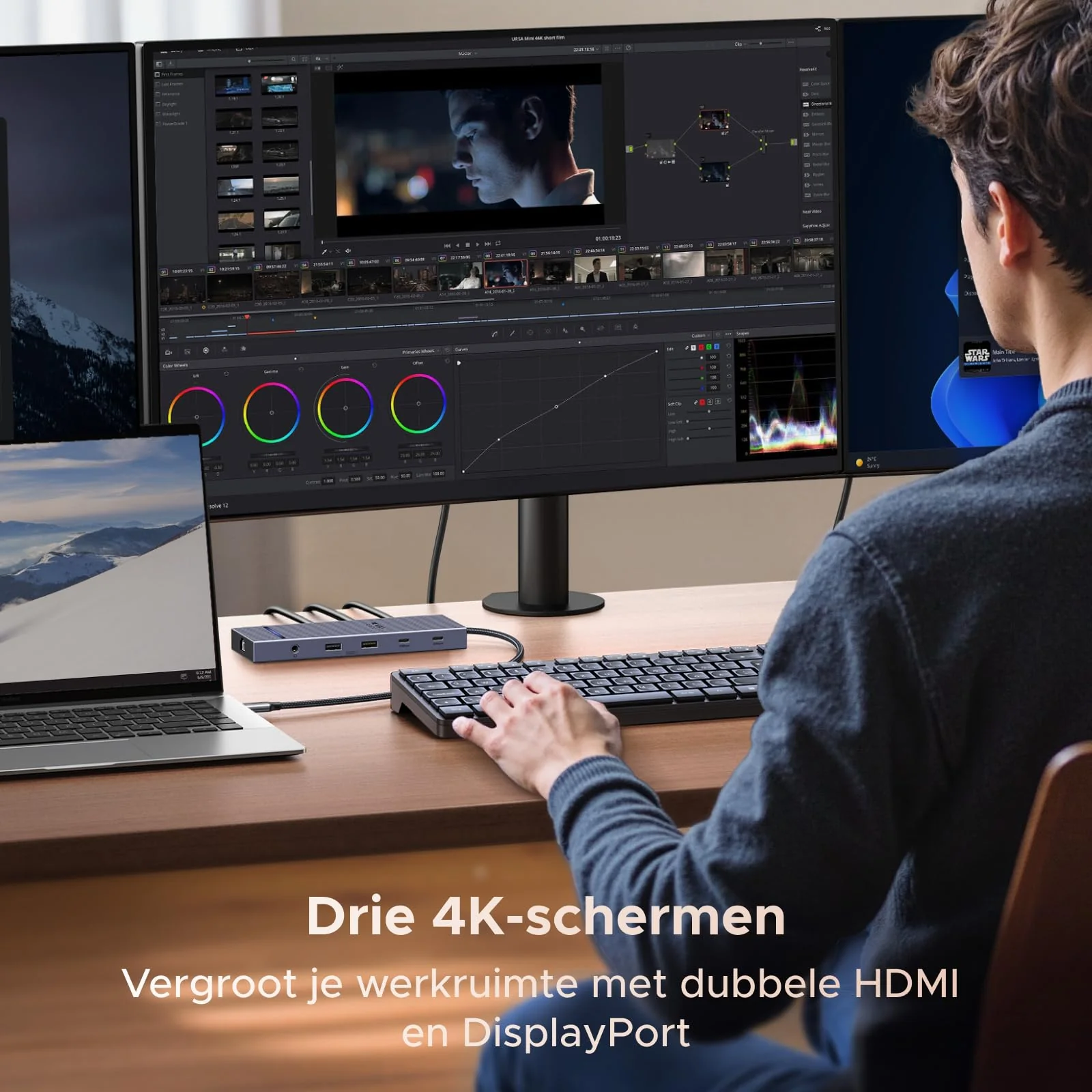 UGREEN Revodok Pro Dockingstation (drievoudige weergave, 4K@60Hz + 4K@120Hz, 100W PD) - Image 3