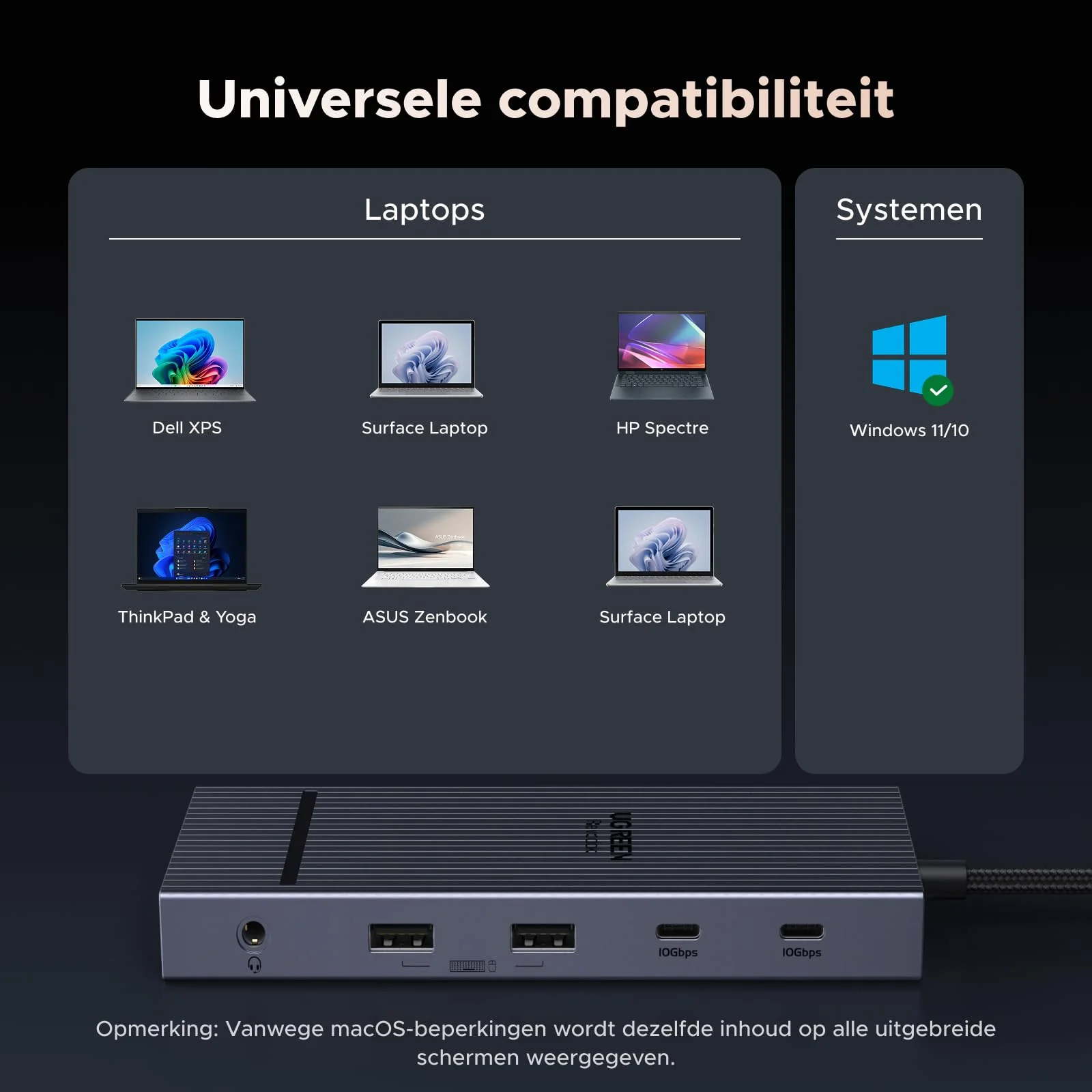 UGREEN Revodok Pro Dockingstation (drievoudige weergave, 4K@60Hz + 4K@120Hz, 100W PD) - Image 8