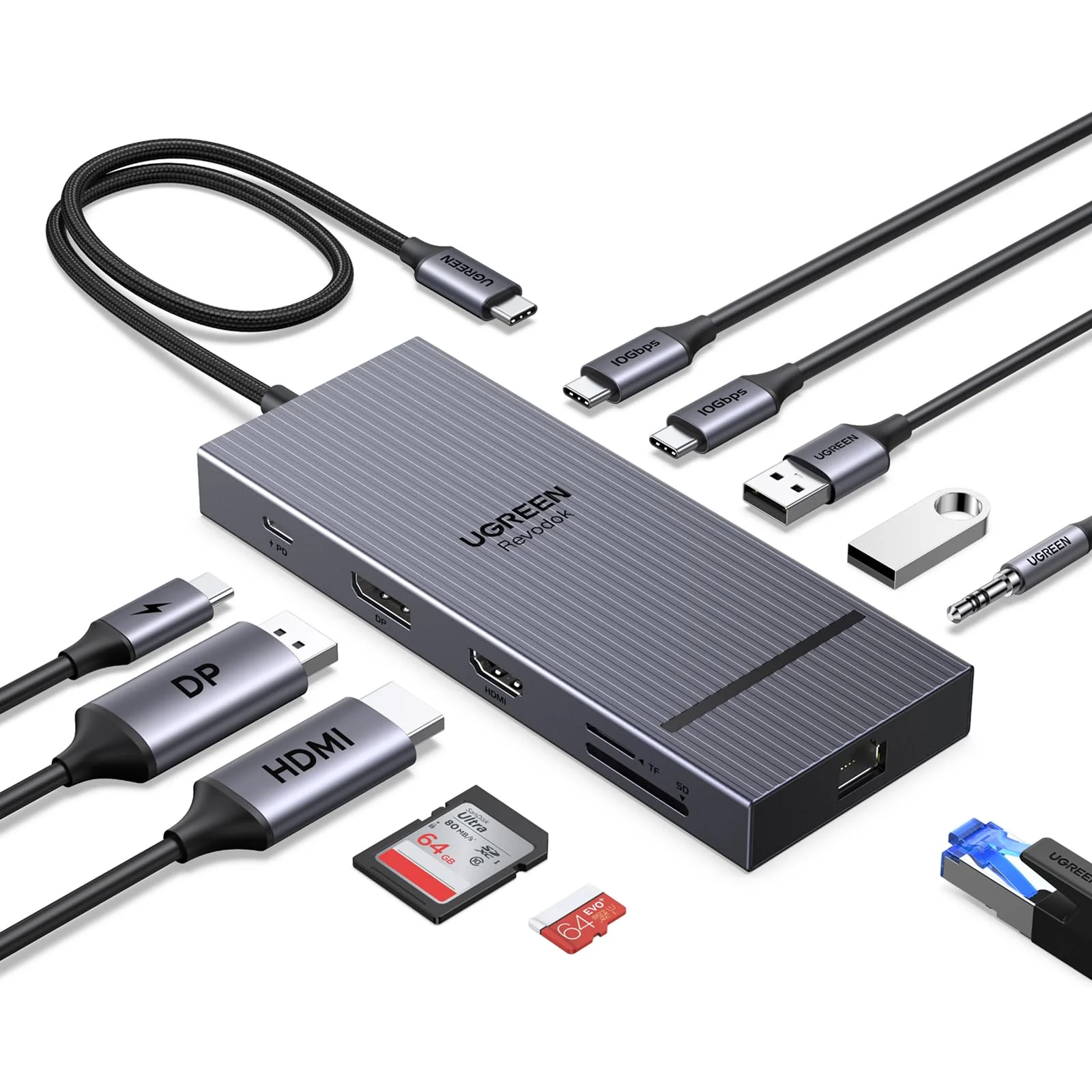 UGREEN Revodok Pro Dockingstation met dubbele 4K-display, 10Gbps USB en 100W PD