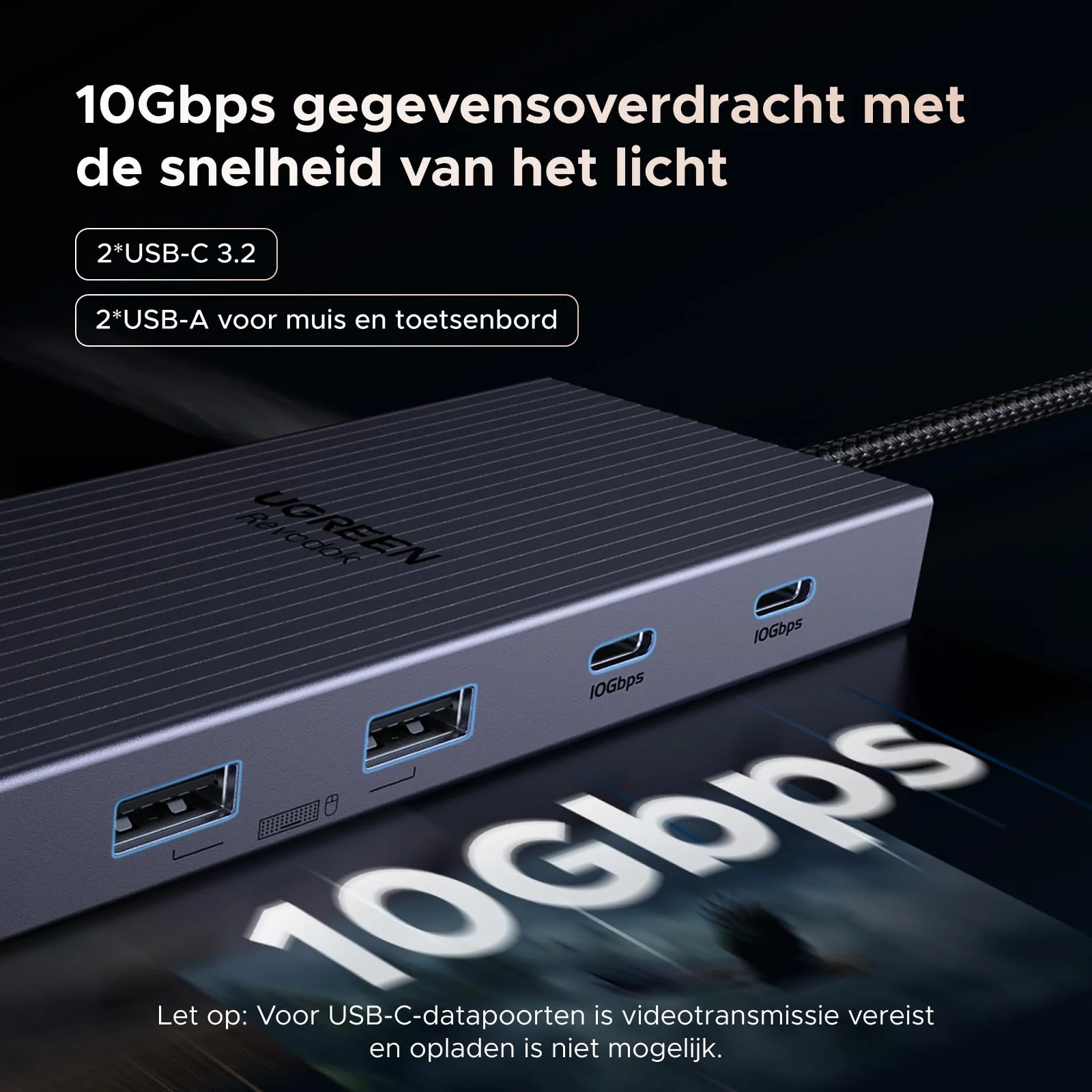 UGREEN Revodok Pro Dockingstation met dubbele 4K-display, 10Gbps USB en 100W PD - Image 4