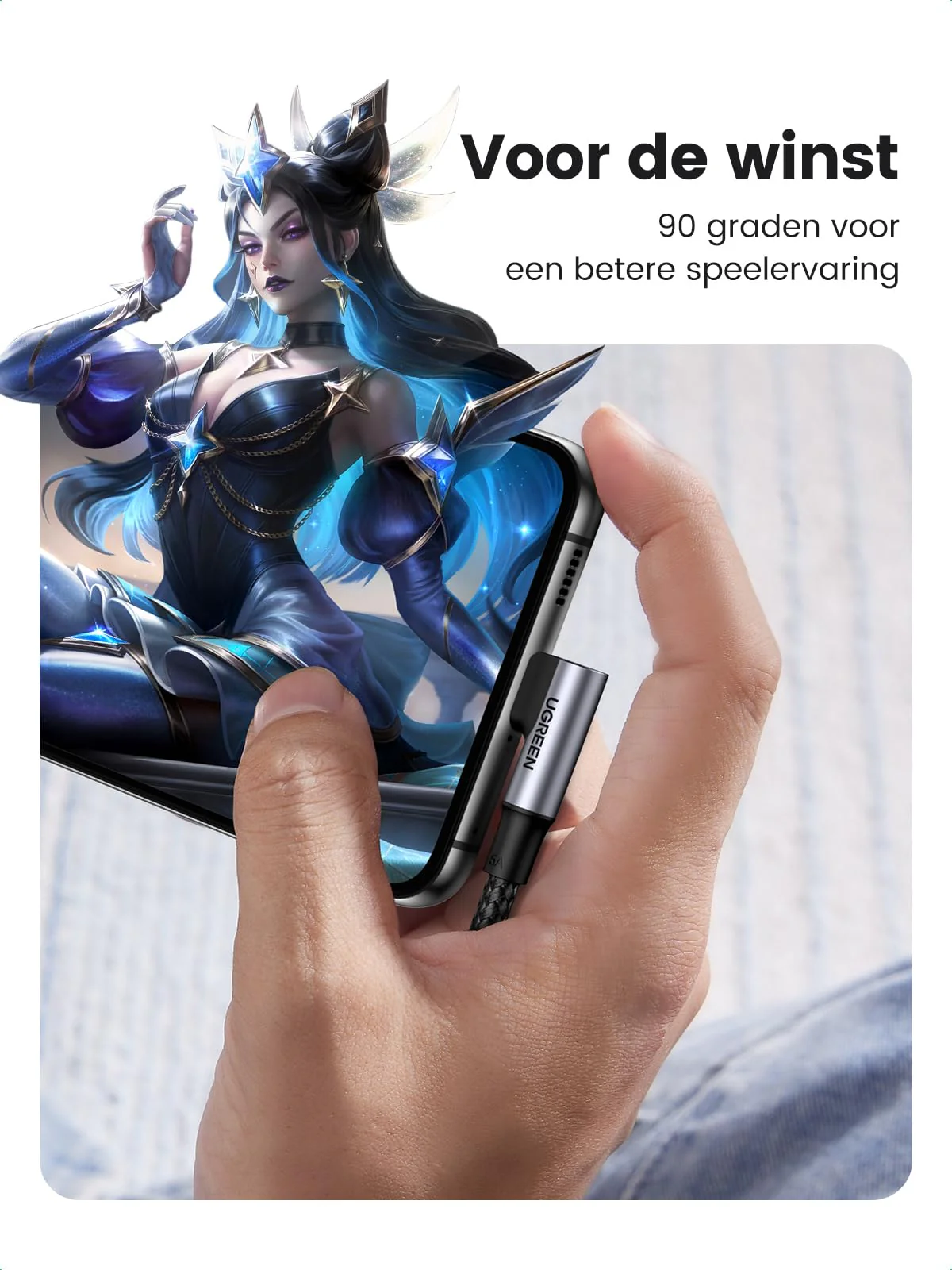 UGREEN 100W USB C naar USB C Kabel Hoek PD 3.0 Oplaadkabel USB-C 90° - Image 4