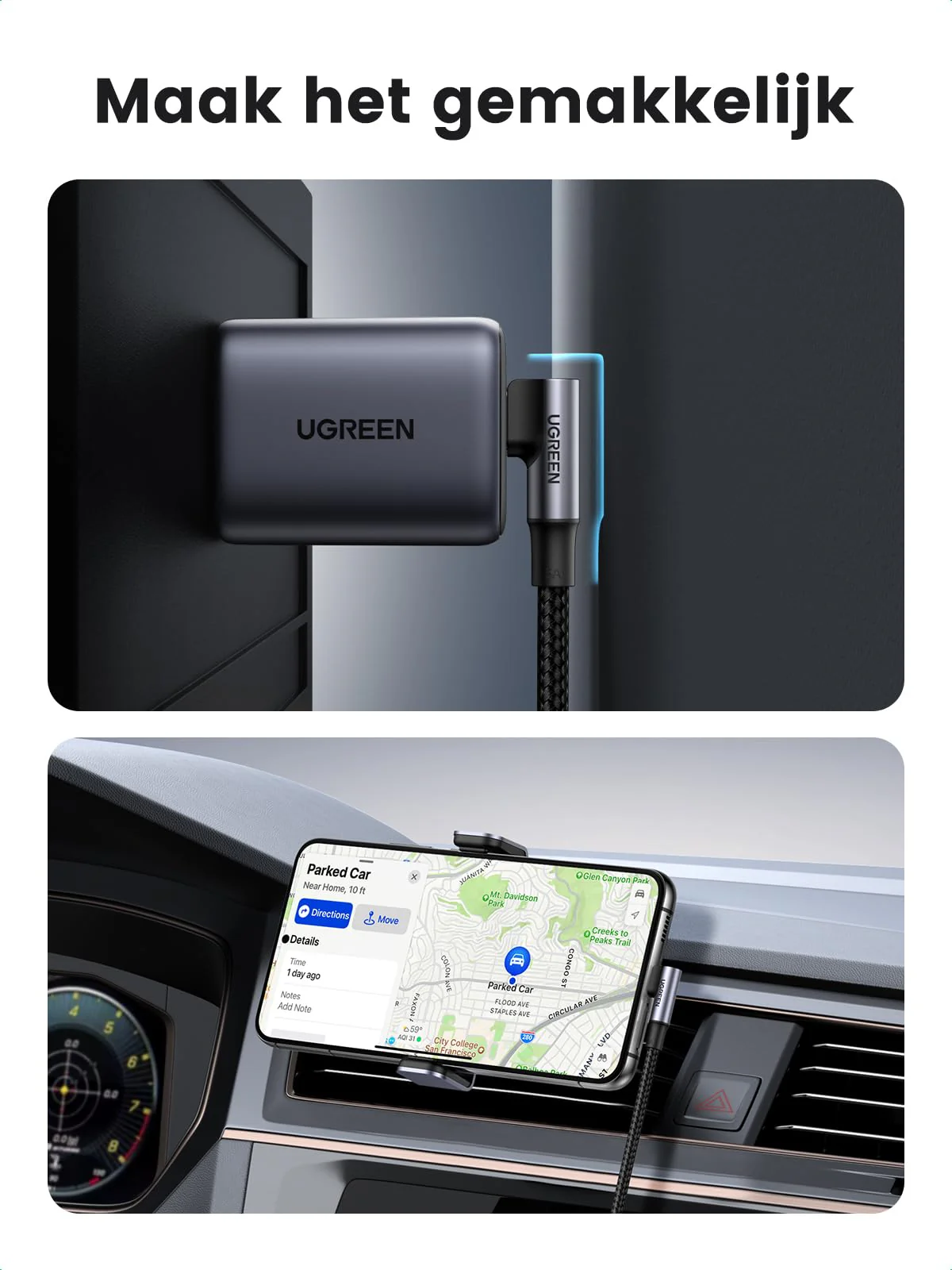 UGREEN 100W USB C naar USB C Kabel Hoek PD 3.0 Oplaadkabel USB-C 90° - Image 5