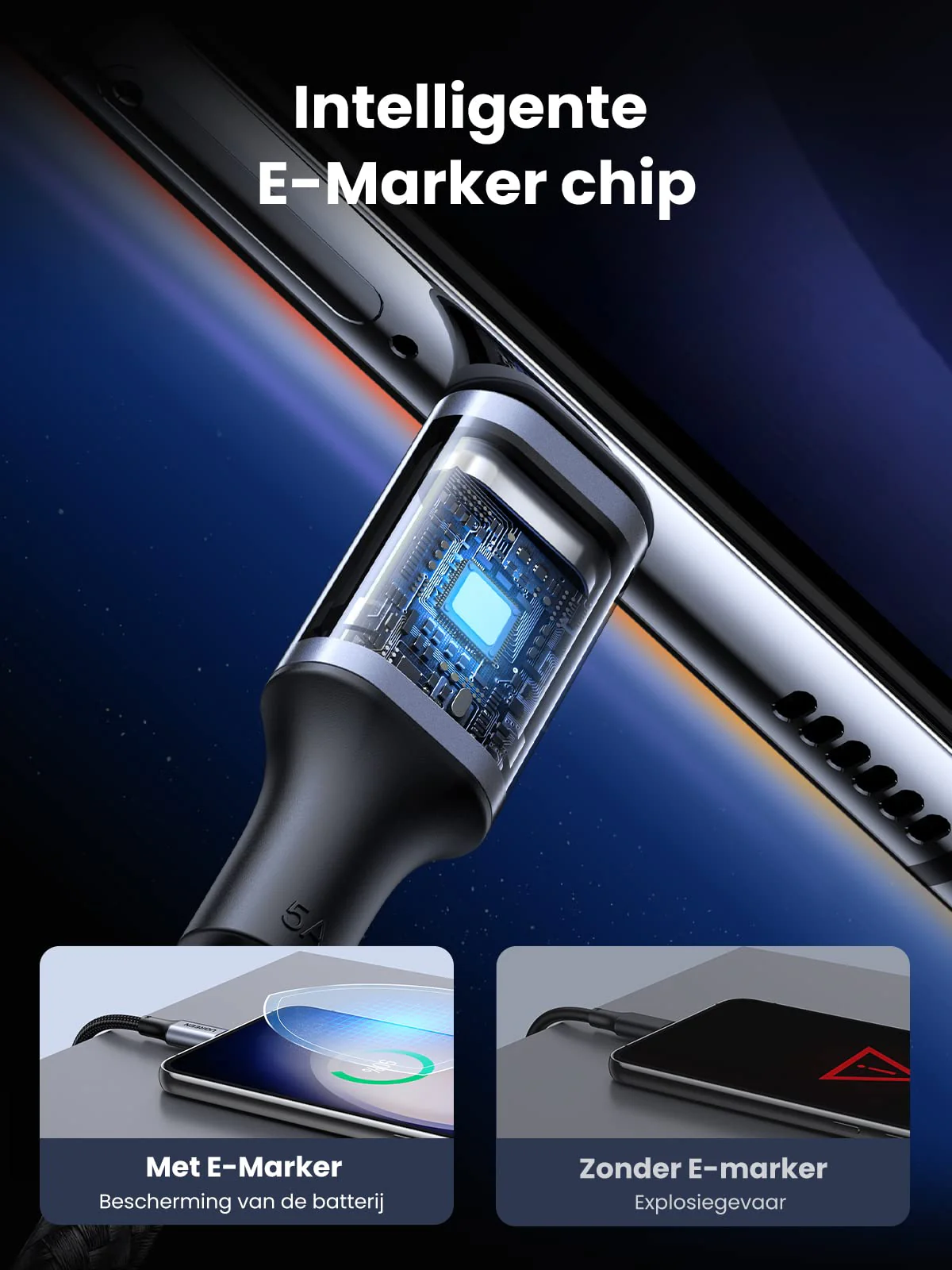 UGREEN 100W USB C Kabel naar USB C 5A/20V USB-C Oplaadkabel PD 3.0 PPS - Image 5
