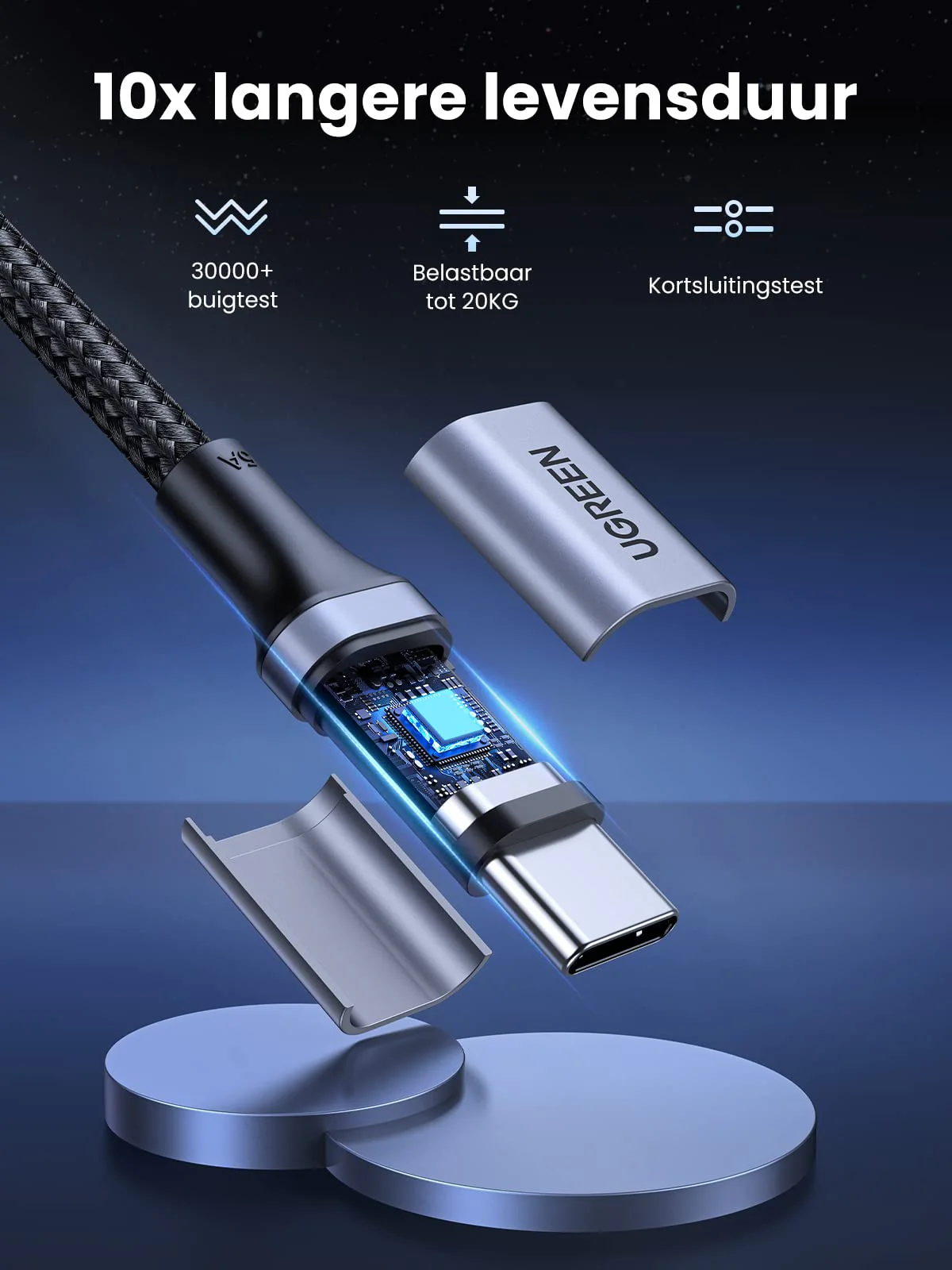 UGREEN 100W USB C Kabel naar USB C 5A/20V USB-C Oplaadkabel PD 3.0 PPS - Image 6
