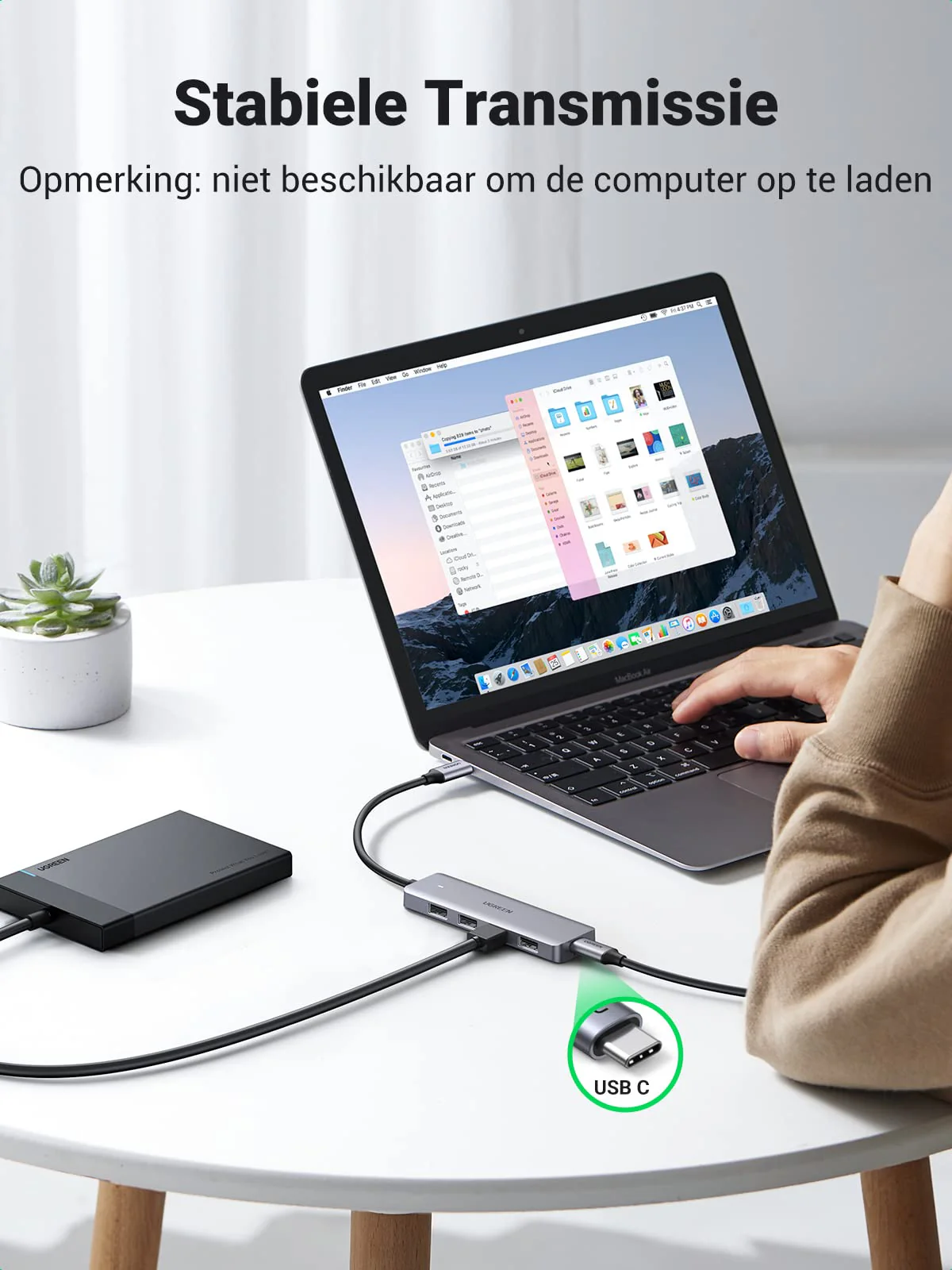UGREEN 4 in 1 USB C Hub 4 Poorten USB 3.0 Adapter OTG Ondersteund - Image 3