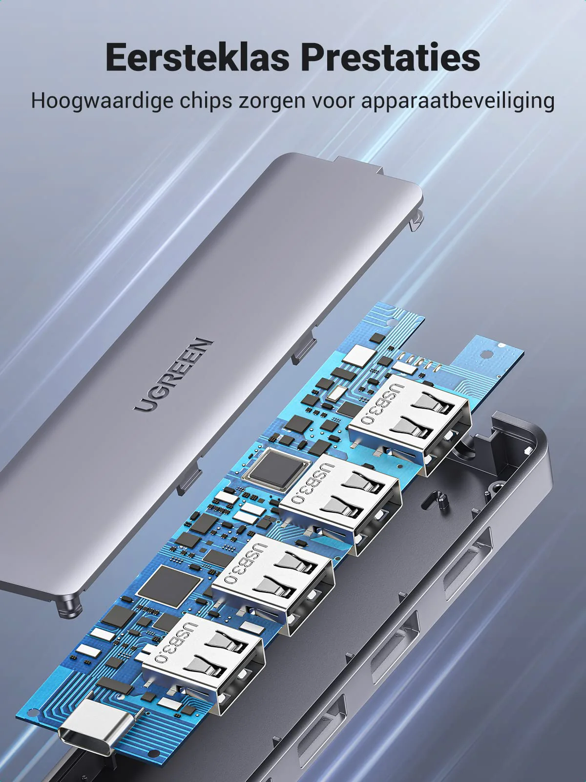 UGREEN 4 in 1 USB C Hub 4 Poorten USB 3.0 Adapter OTG Ondersteund - Image 7