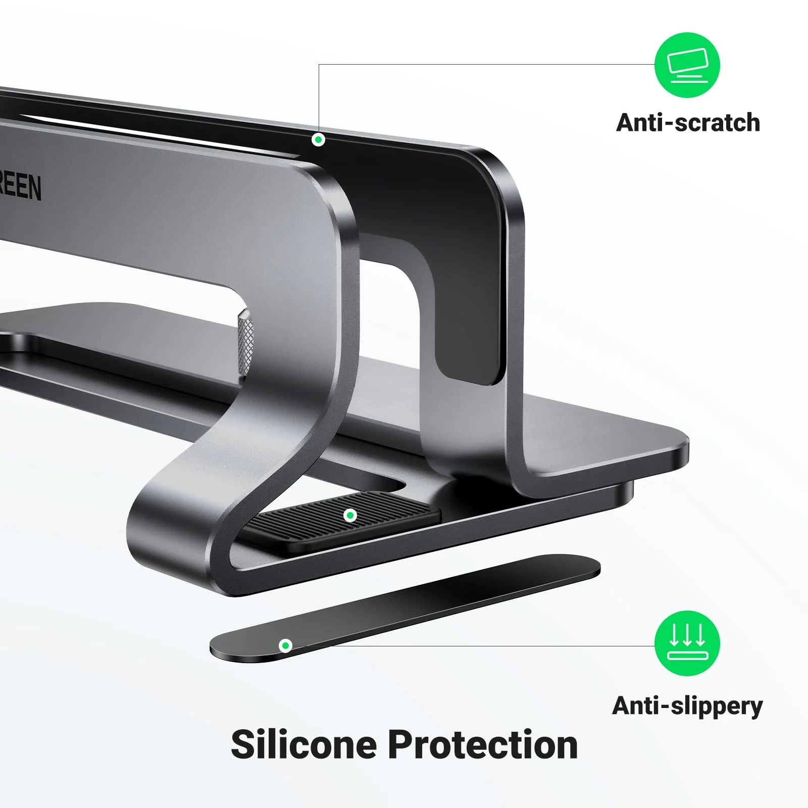 UGREEN Aluminium Verticale Laptop Standaard Verstelbare Bureau Laptop Stand - Image 4
