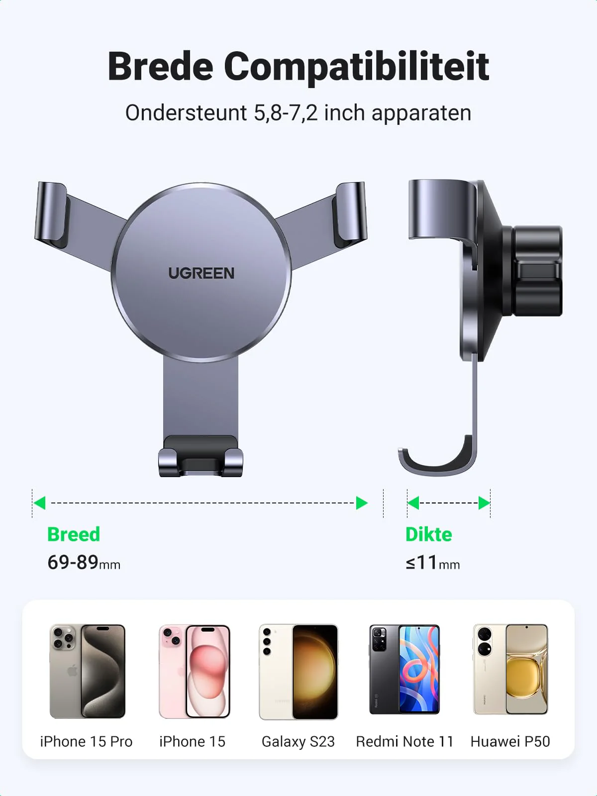 UGREEN Auto Telefoonhouder 2022 Verbeterde Ontluchter Staart Haak Car Phone Holder - Image 7