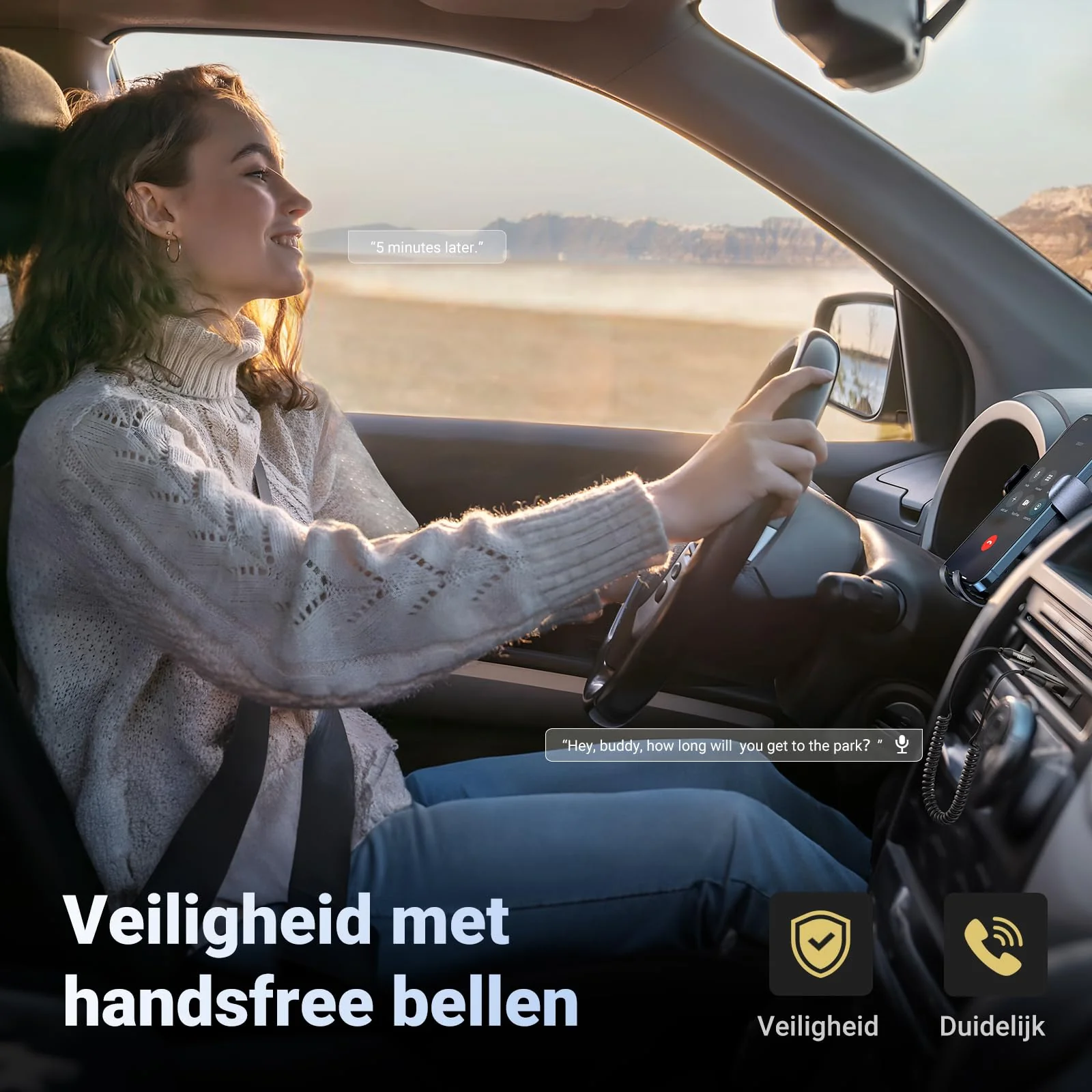 UGREEN Bluetooth 5.3 Ontvanger Auto USB Bluetooth met 3 5mm AUX Aansluiting en Ingebouwde Microfoon - Image 4