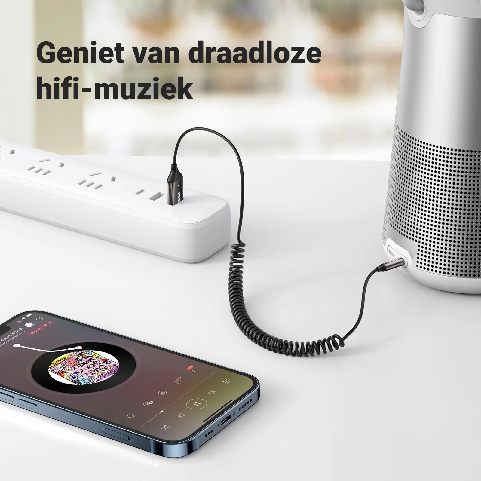 UGREEN Bluetooth 5.3 Ontvanger Auto USB Bluetooth met 3 5mm AUX Aansluiting en Ingebouwde Microfoon - Image 7