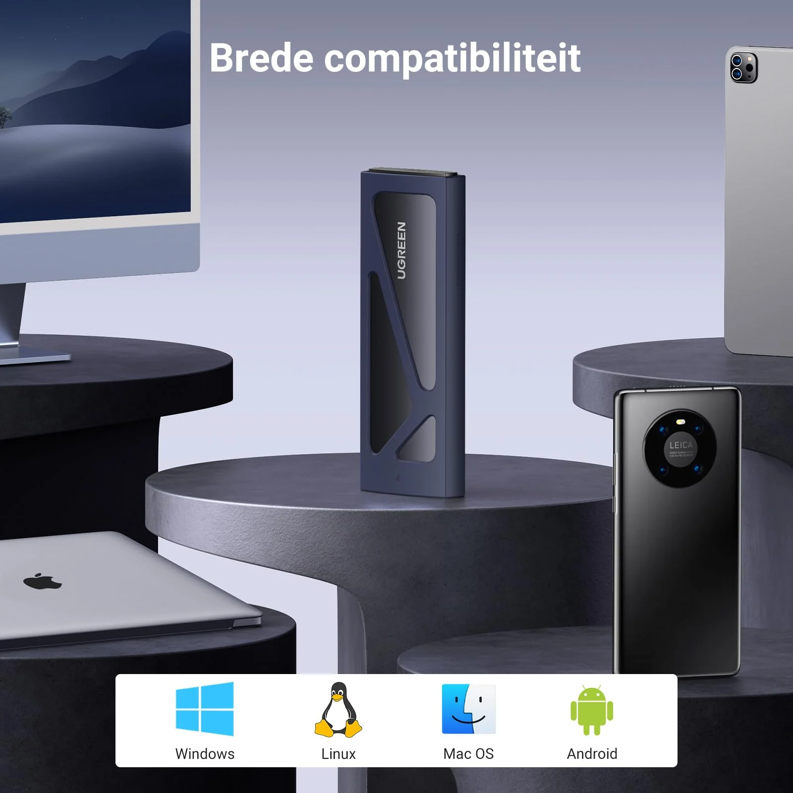 UGREEN M.2 Adapter NVMe SSD Harde Schijf Behuizing USB C 3.2 Gen 2 10Gbps (Zwart) - Image 5