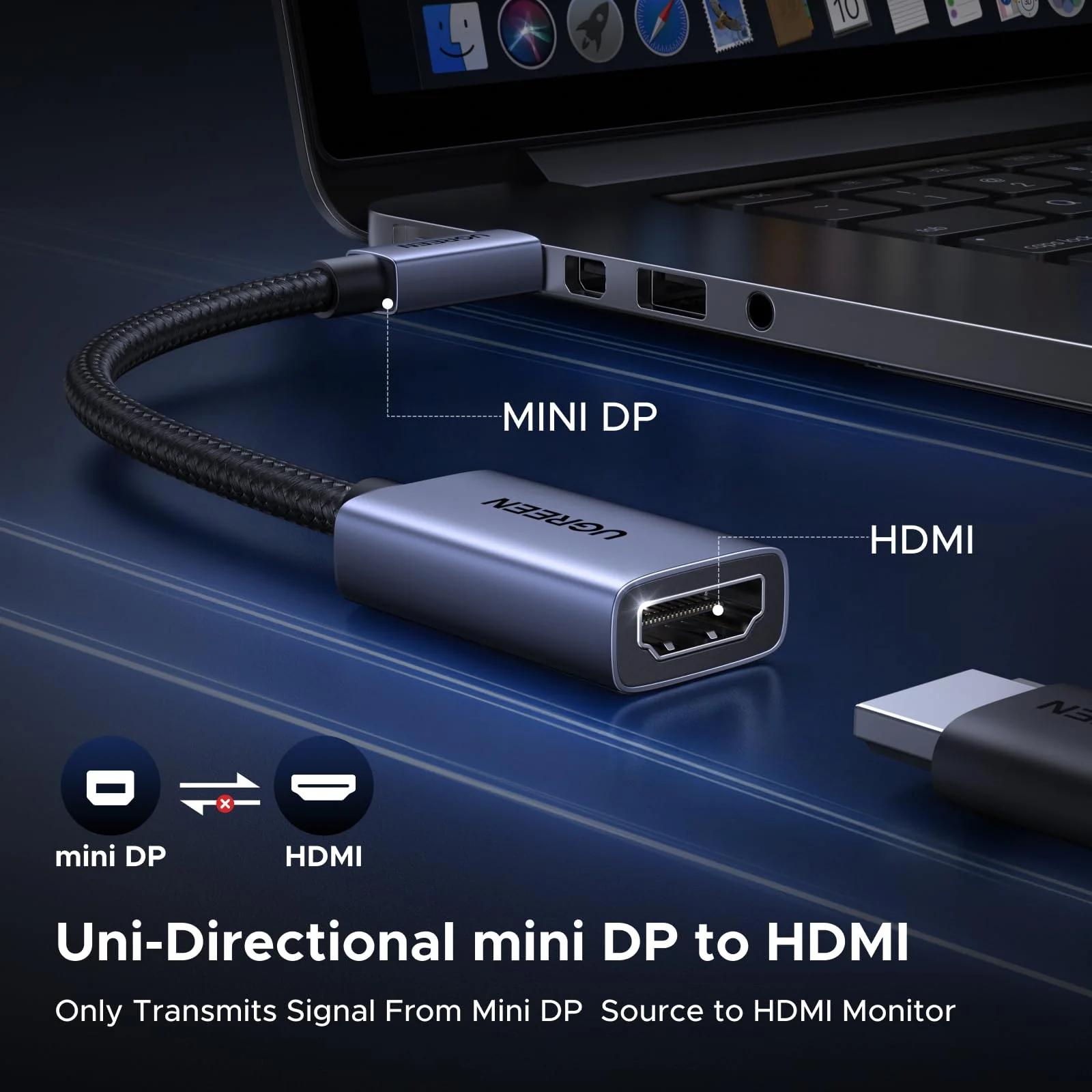 UGREEN Mini DisplayPort naar HDMI-adapter (4K@30Hz, Unidirectioneel, voor Thunderbolt 1/2) - Image 3