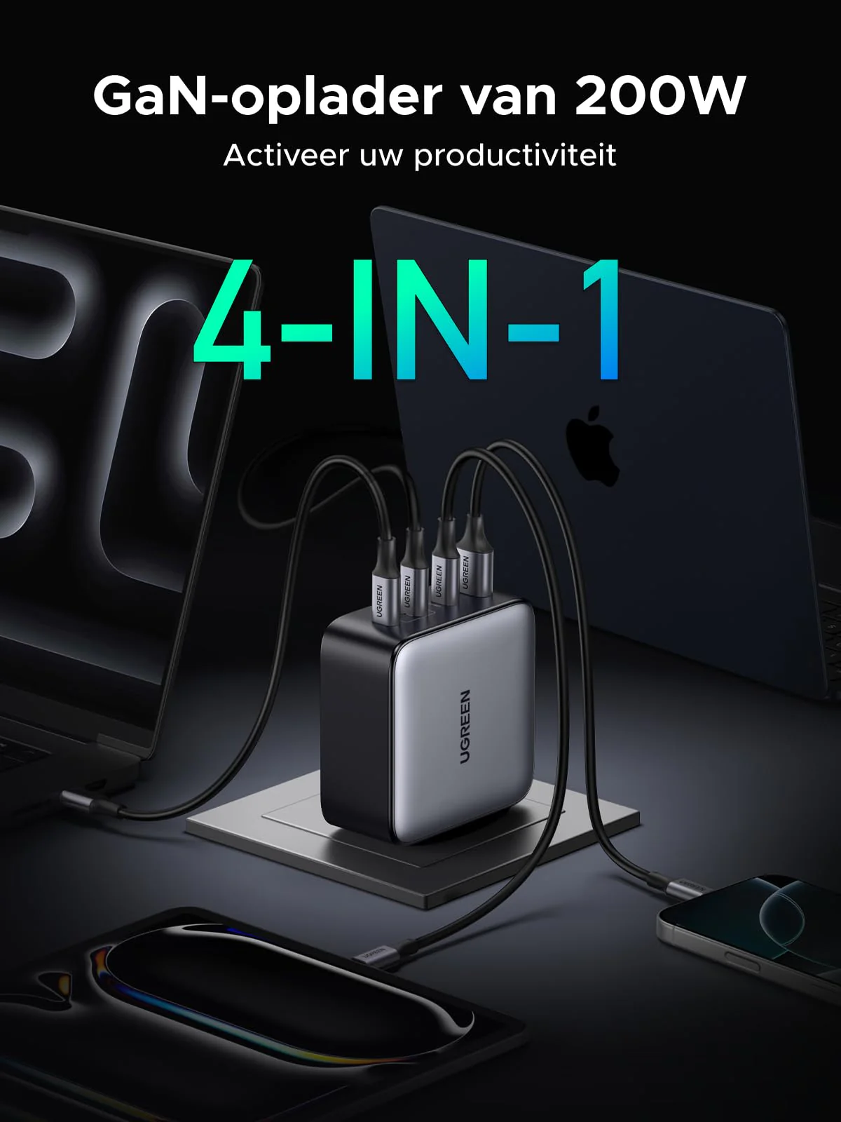 UGREEN Nexode 200W 4-Port GaN Fast Charger - Image 5
