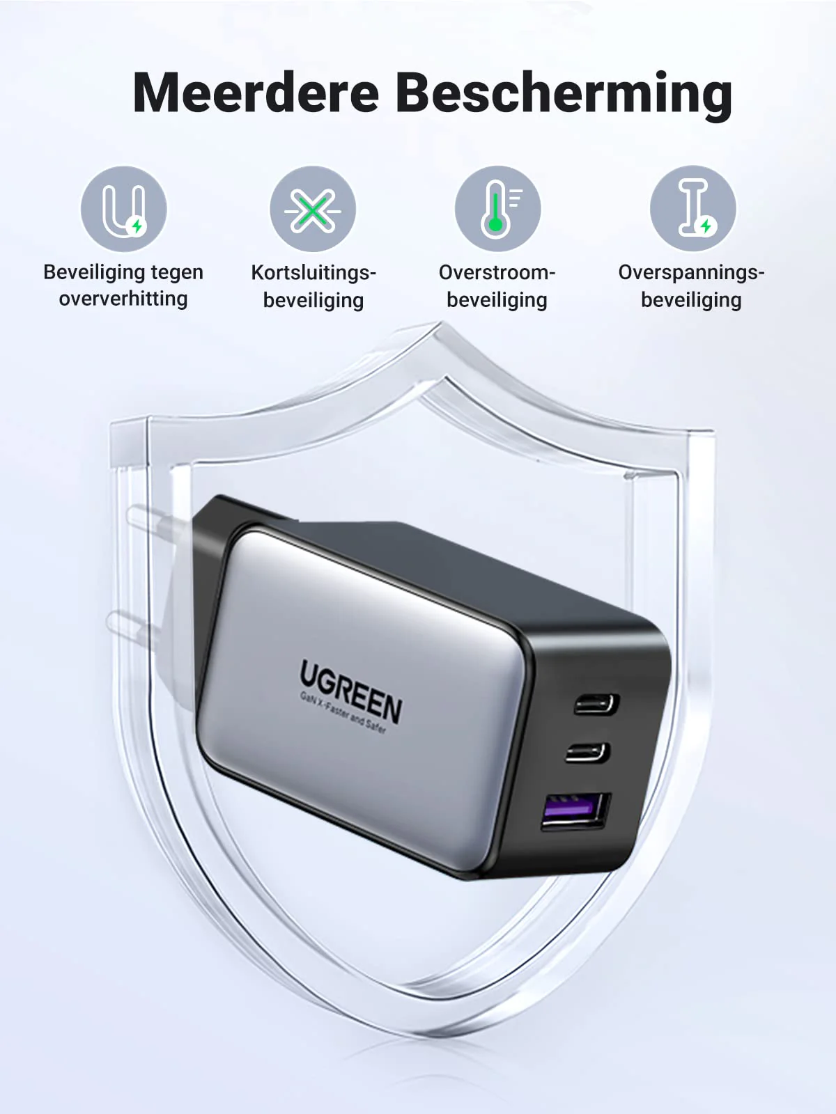 Combi-Deal: UGREEN Nexode GaN 65W USB-C Oplader kabel 60W PD 3.0 - Image 3