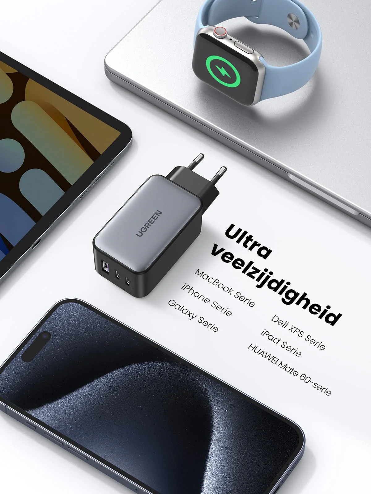 Combi-Deal: UGREEN Nexode GaN 65W USB-C Oplader kabel 60W PD 3.0 - Image 4
